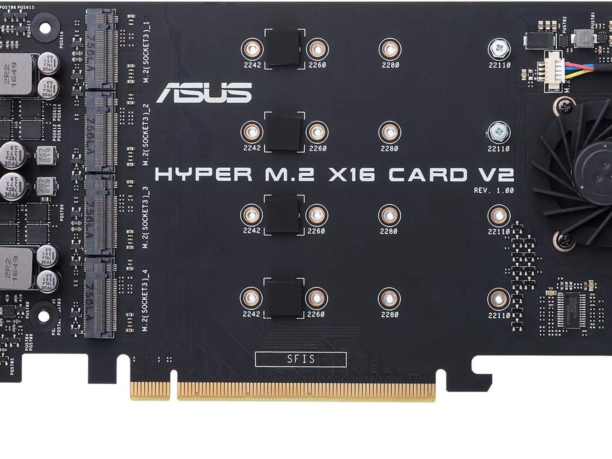 ASUS Hyper M.2 X16 PCIe 3.0 X4 Expansion V2 Supports 4 NVMe M.2 Intel VROC AMD Ryzen Threadripper