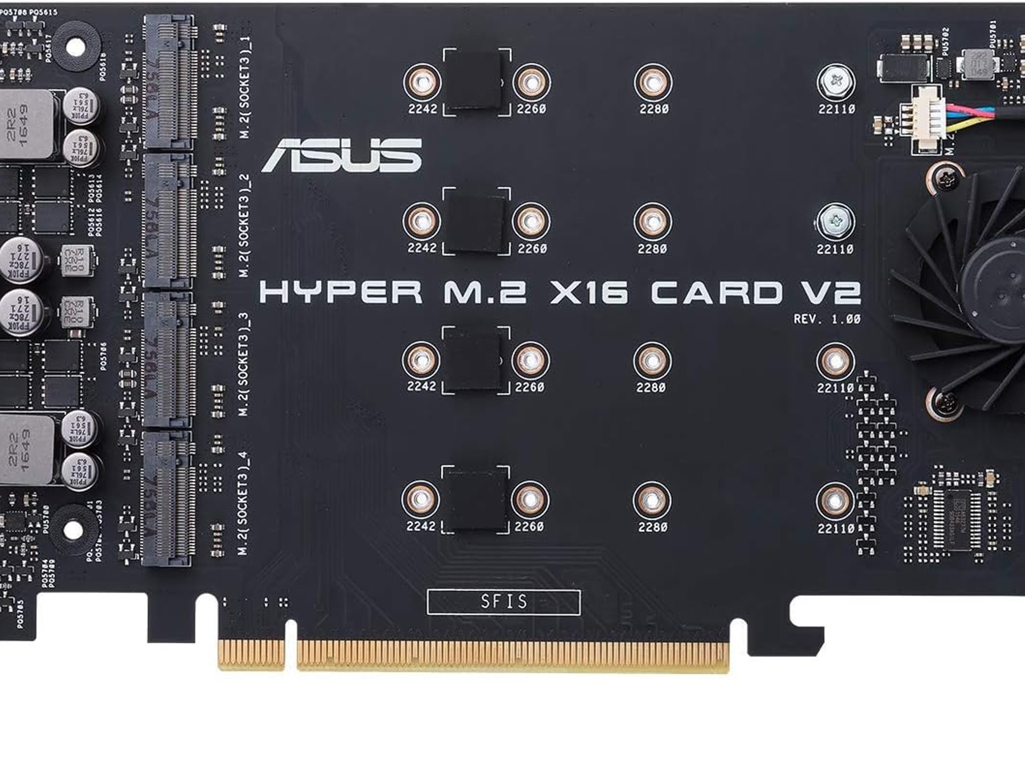 ASUS Hyper M.2 X16 PCIe 3.0 X4 Expansion V2 Supports 4 NVMe M.2 Intel VROC AMD Ryzen Threadripper