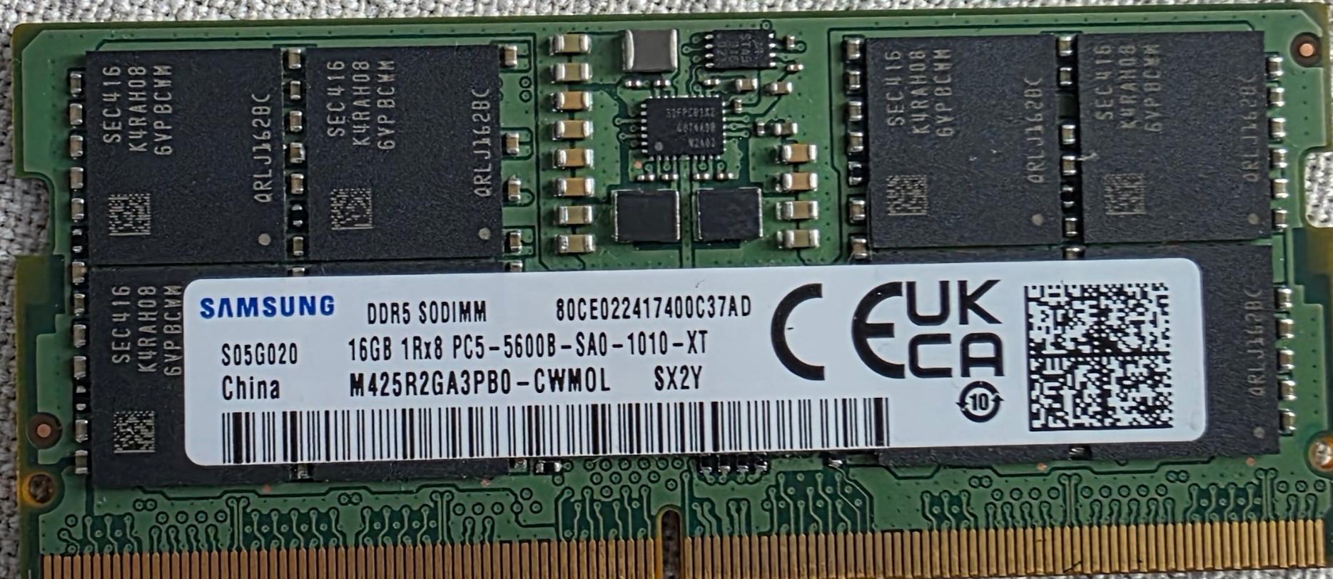 Samsung 16GB DDR5 PC5-5600B SODIMM