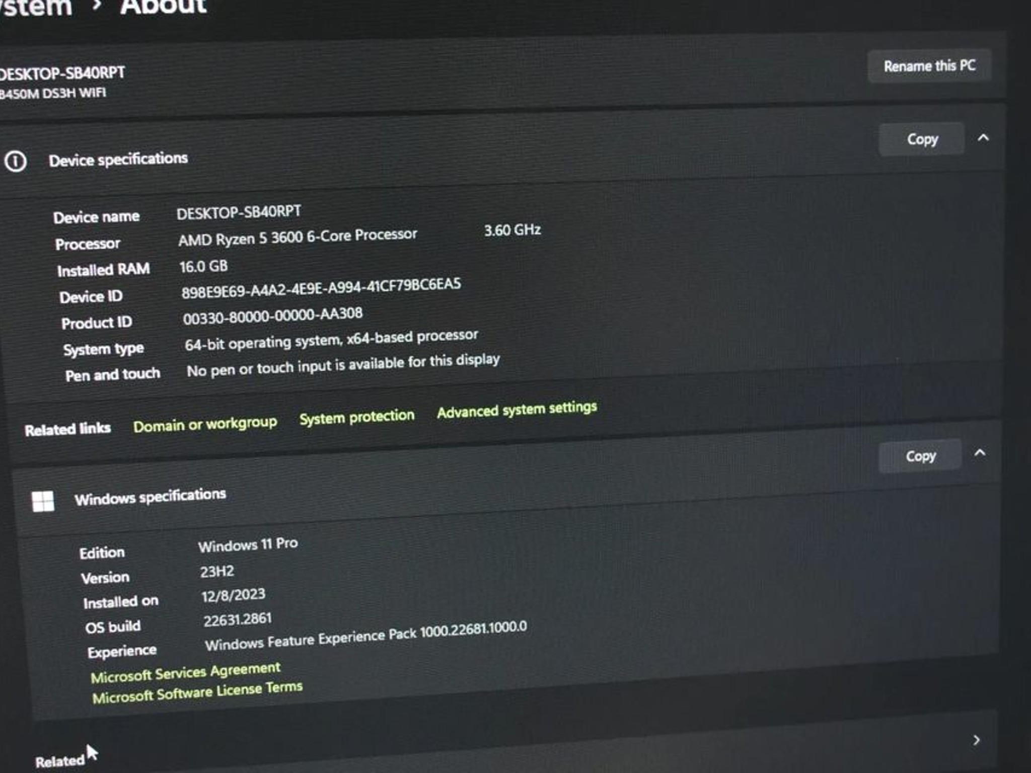 GAMING PC RYZEN 3600 RX5500 XT ram 16gb 1TB NVME +SREAKERS +WIRELESS KEYBOARD &MOUSE RGB CASE PLUS