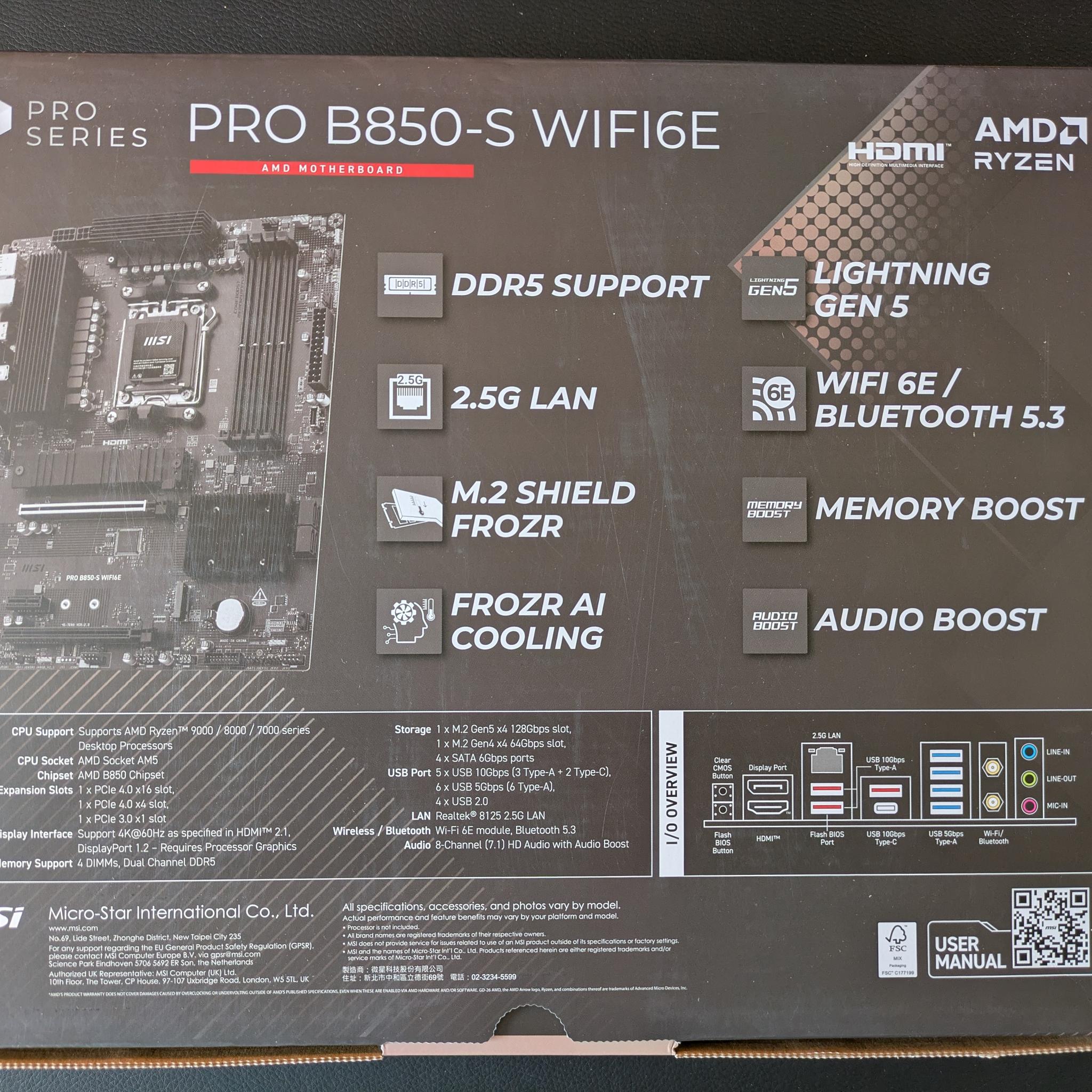 Brand New! GIGABYTE B850 GAMING X WIFI6E ATX AMD AM5 DDR5 Gaming Motherboard