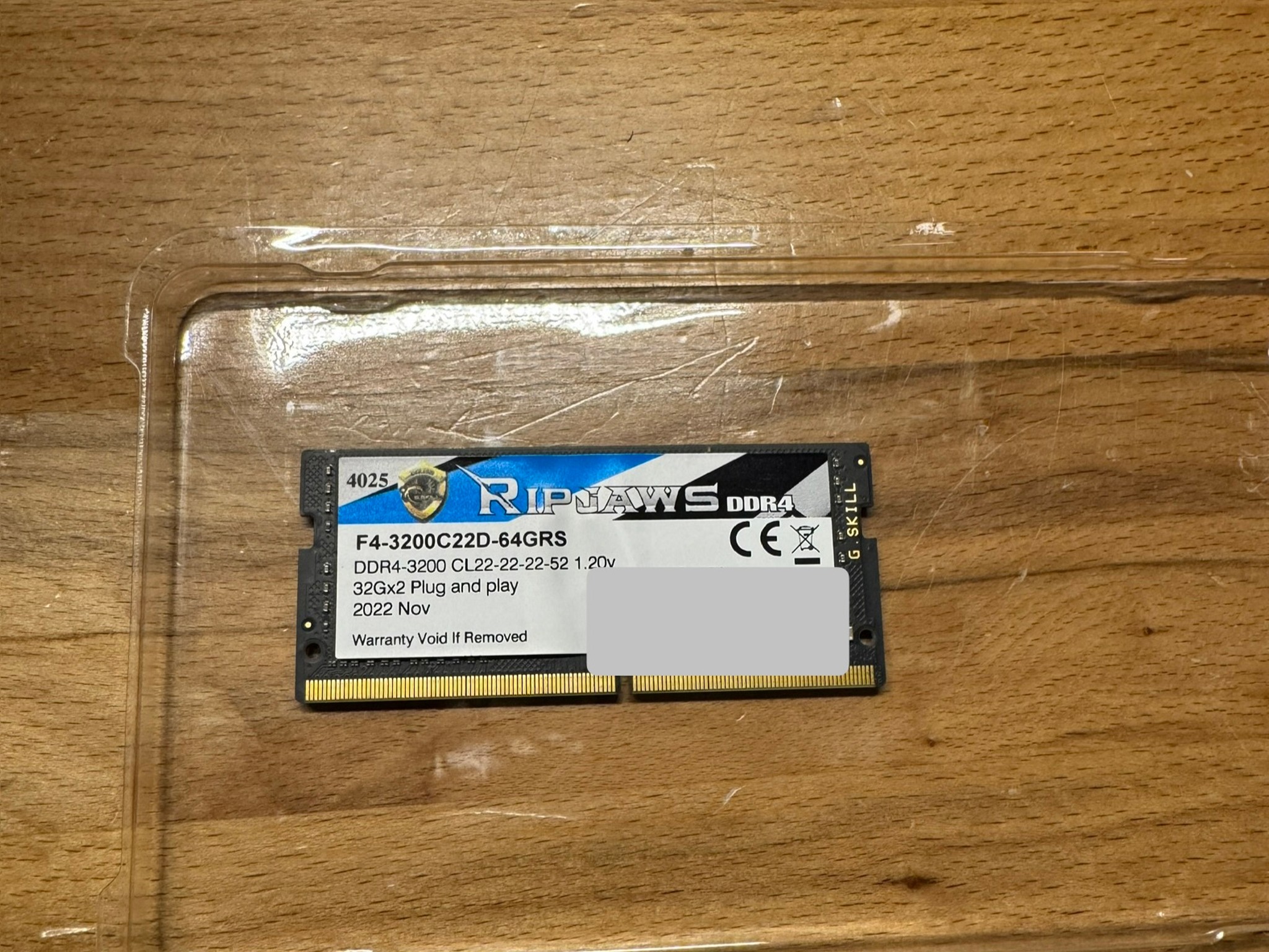32GB G.Skill Ripjaws SODIMM DDR4 3200MHz