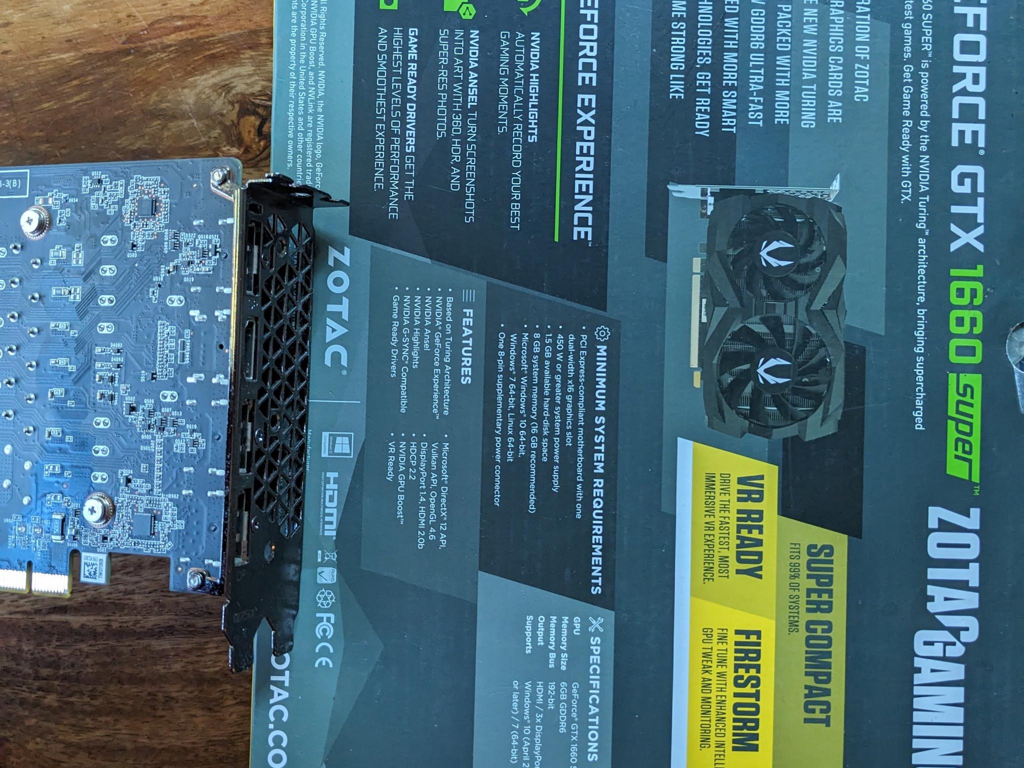 Zotac  NVIDIA GeForce GTX 1660 Super 6GB w/ box