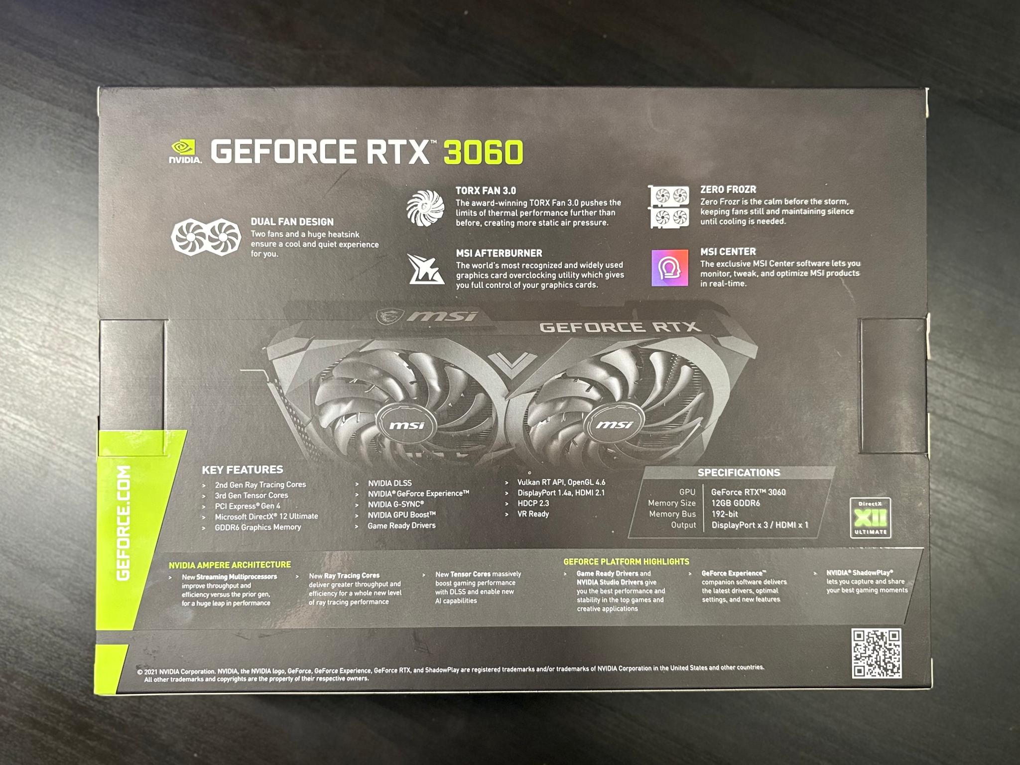 MSI GeForce RTX 3060 Ventus 2X 12G