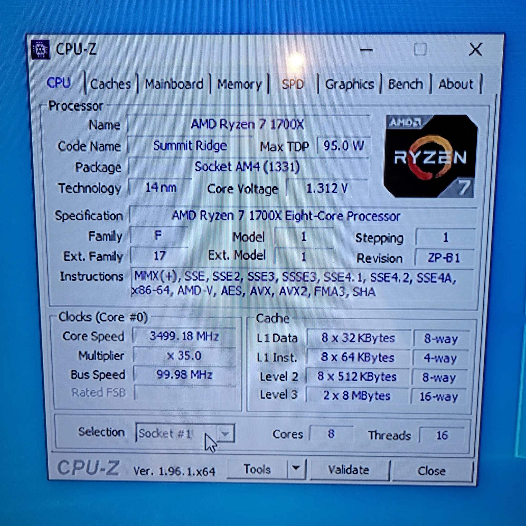 Ryzen 7 1700x - 8 Core 16 Thread Processor