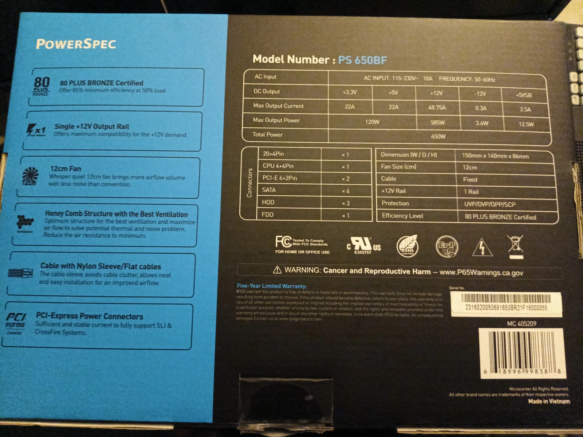 PowerSpec PS 650BF