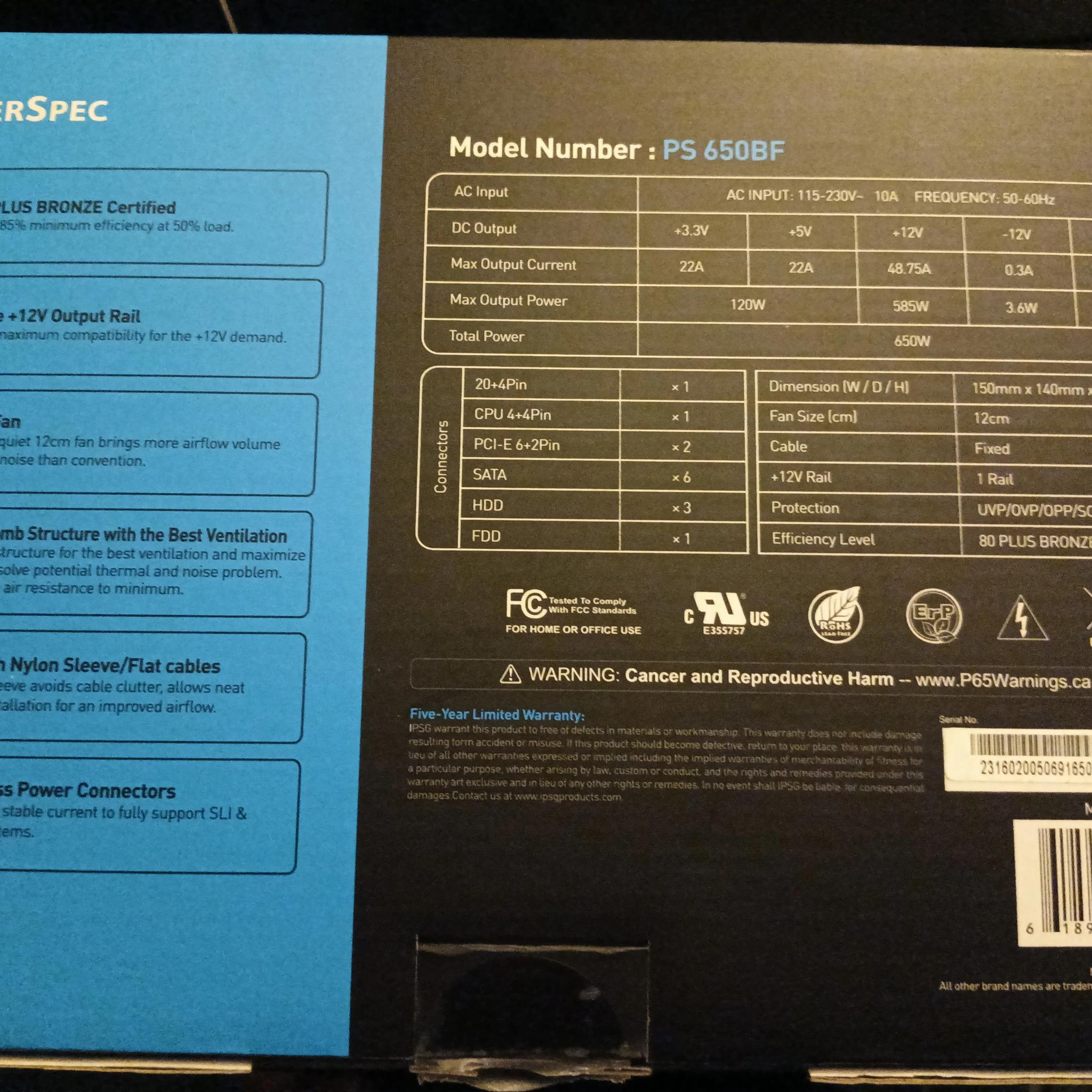 PowerSpec PS 650BF