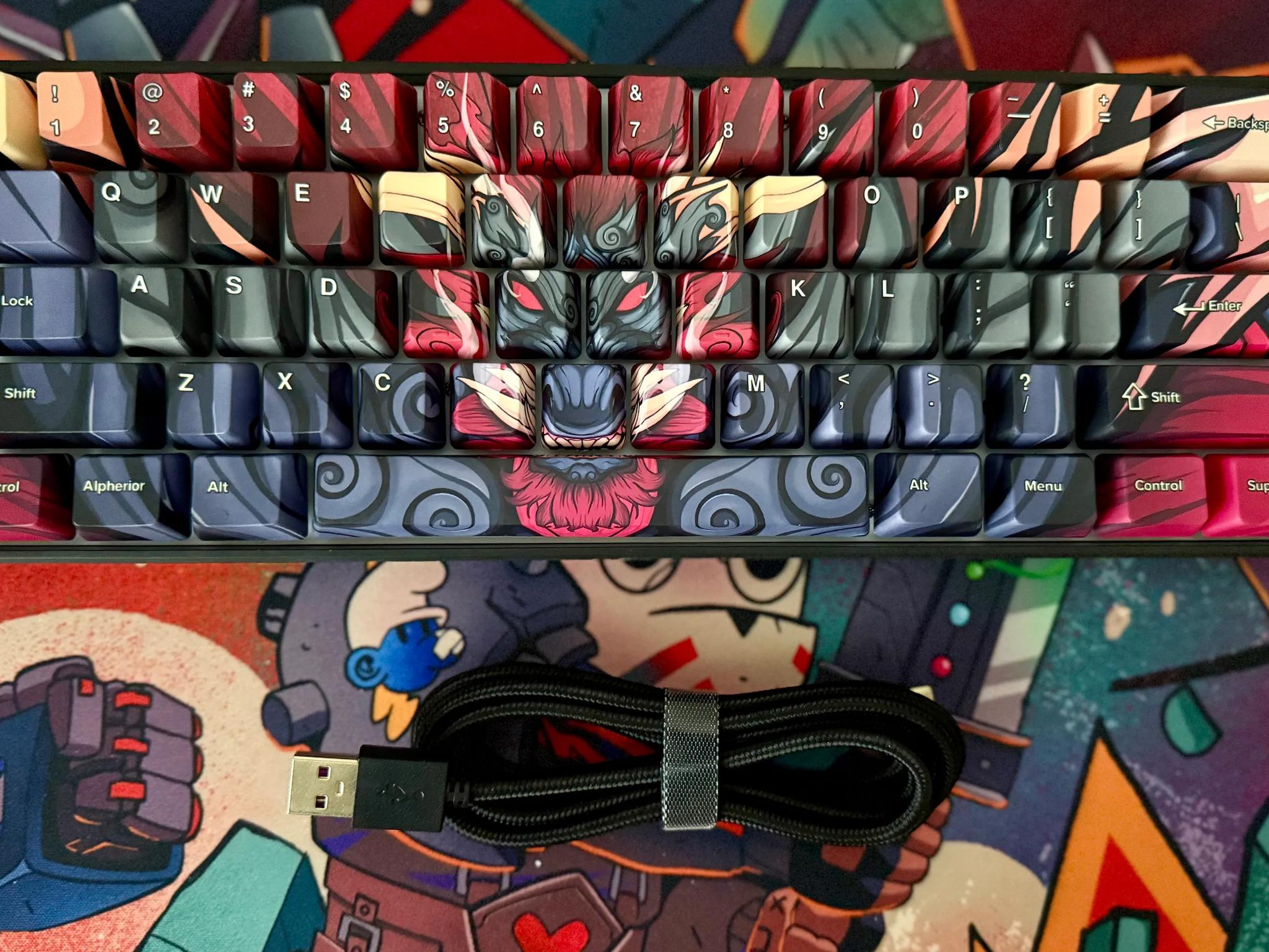 AlpheriorKeys Hayabusa 60% Mechanical RGB Keyboard (Red Oni Dragon)