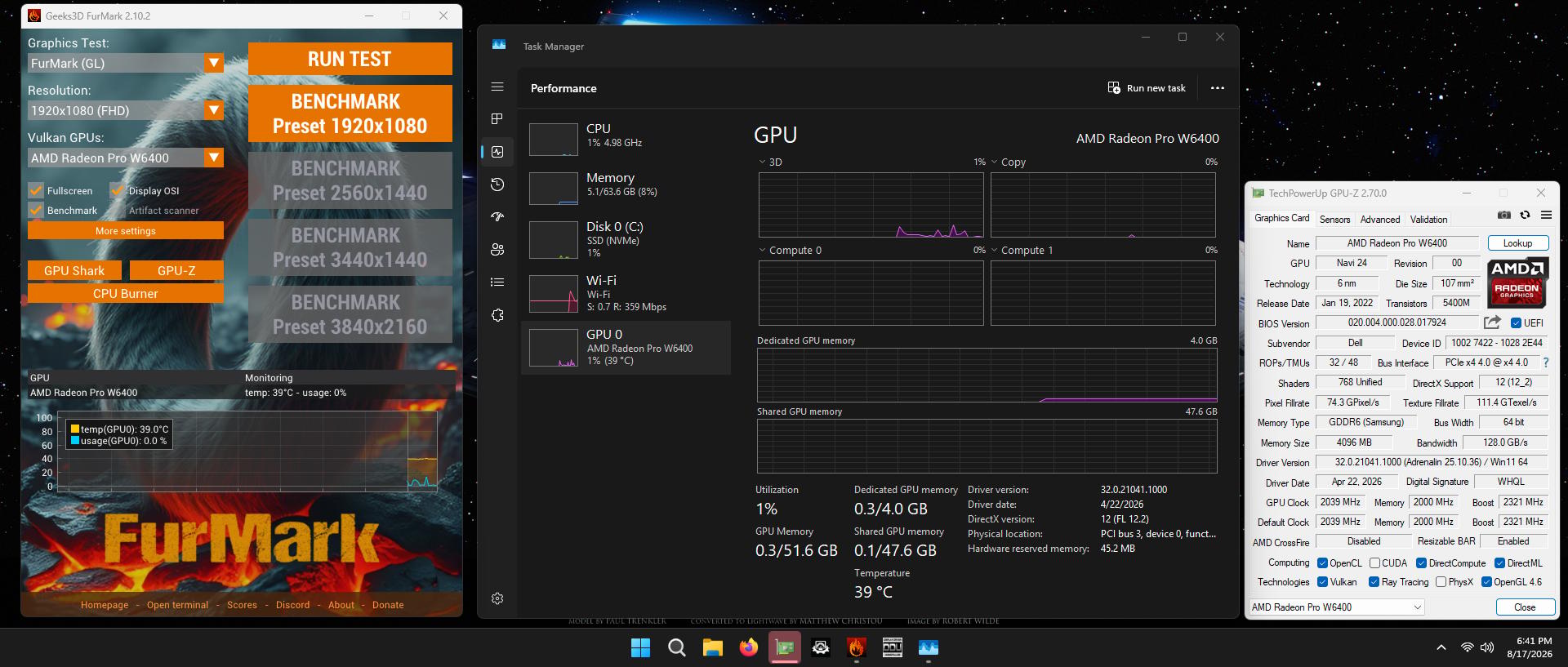 AMD Radeon PRO W6400 4GB GDDR6 Low Profile