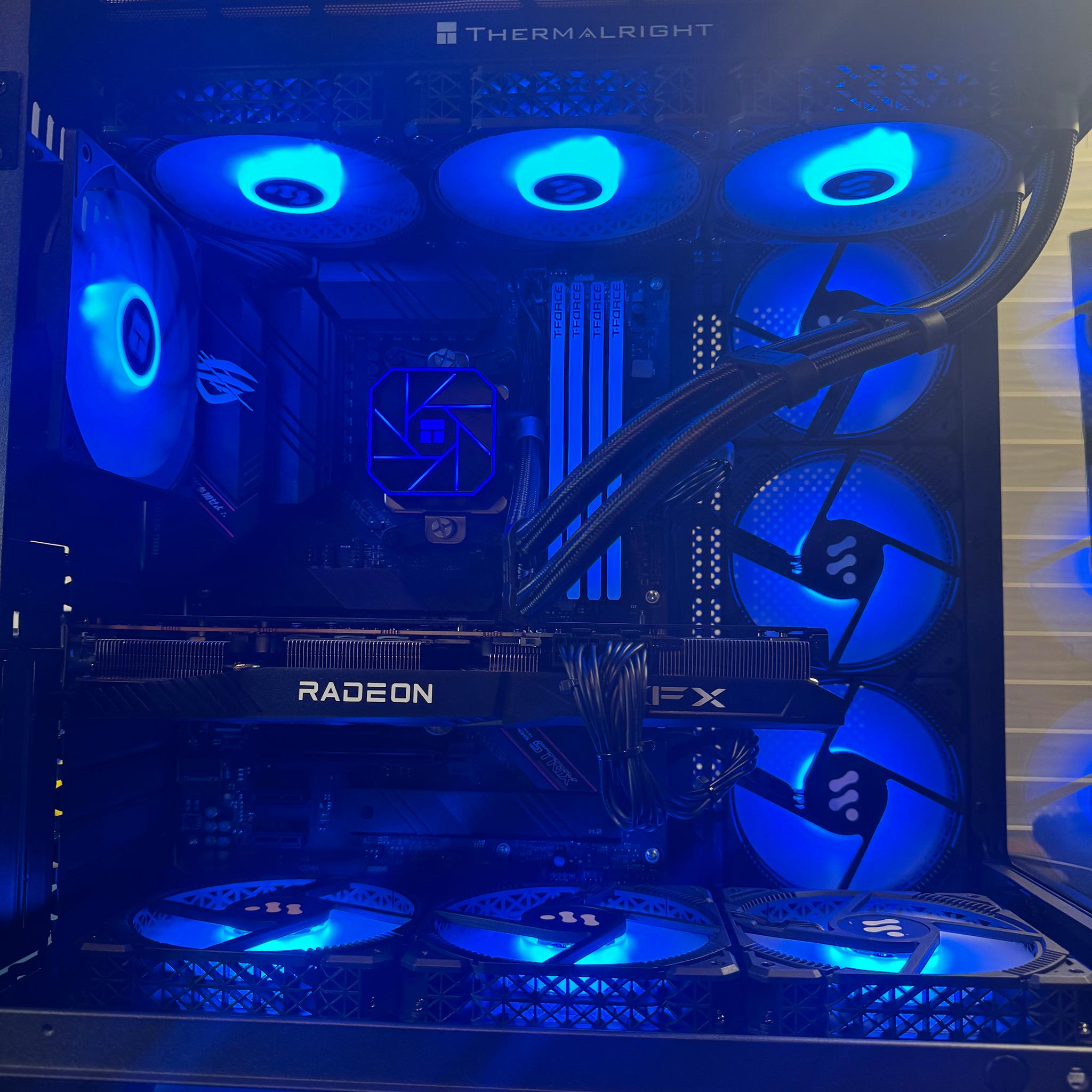 Custom 1440P Gaming PC 10 ARGB Case Fans 32Gb RAM 1Tb M.2 SSD RX 6700XT