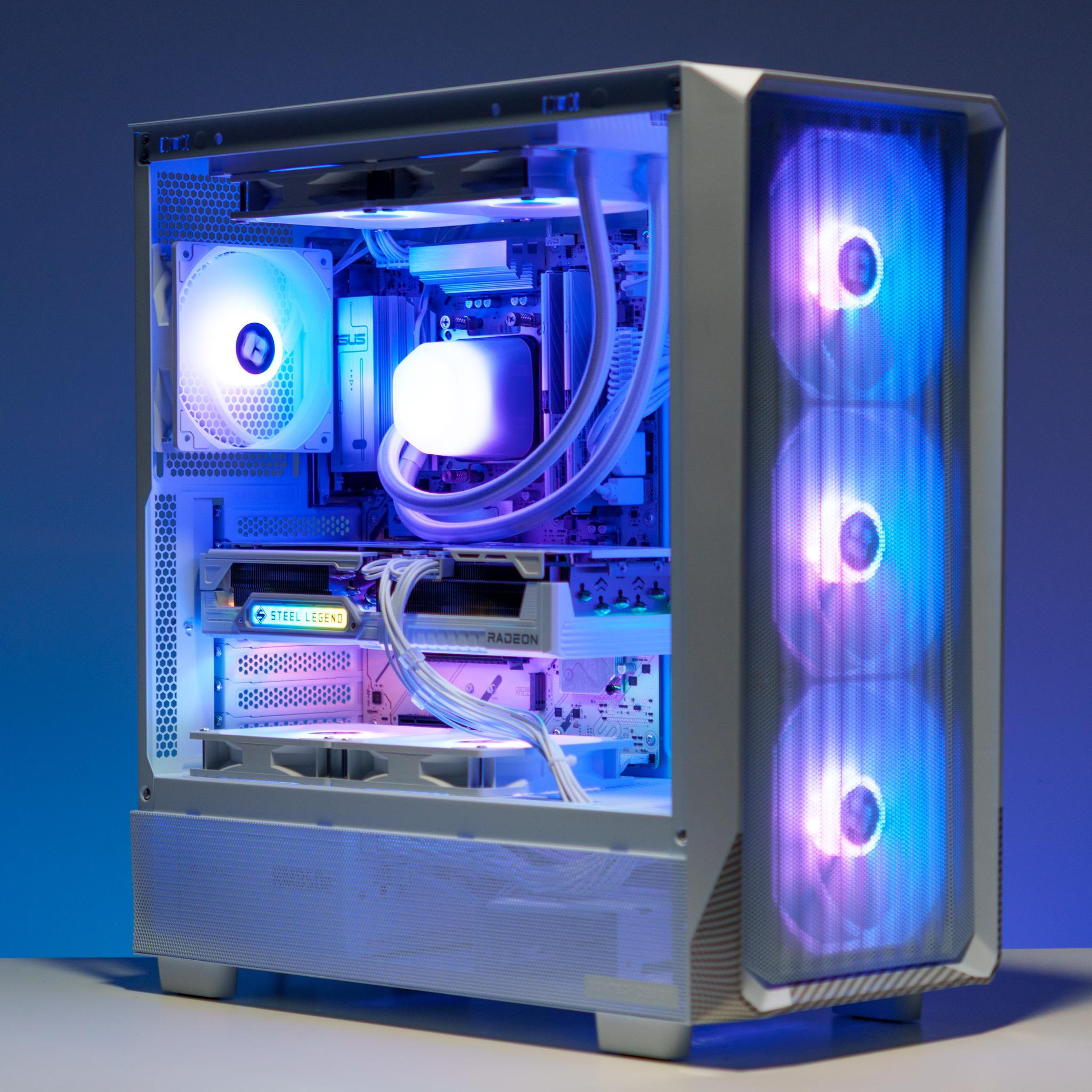 All White Gaming PC | Ryzen 7 | RX 9070 XT | 32GB DDR5 RAM | 1TB Samsung m.2 SSD | ARGB
