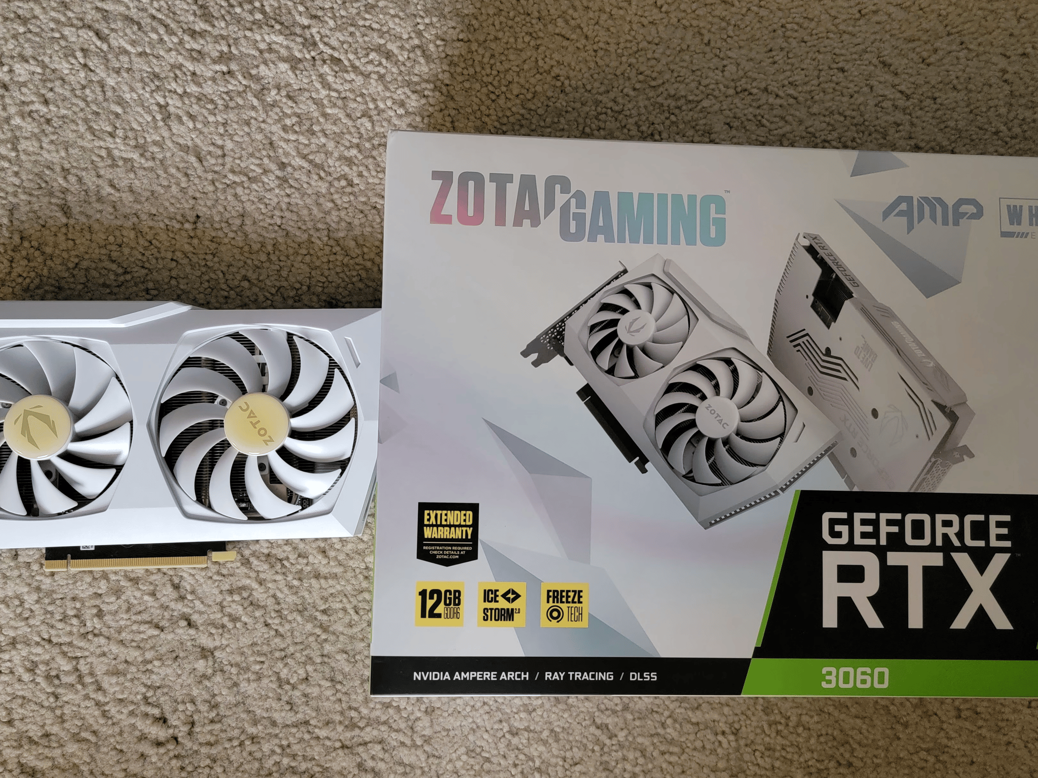 Zotac Gaming RTX 3060 12GB GDDR6 AMP White Edition LHR Like New With Original Box