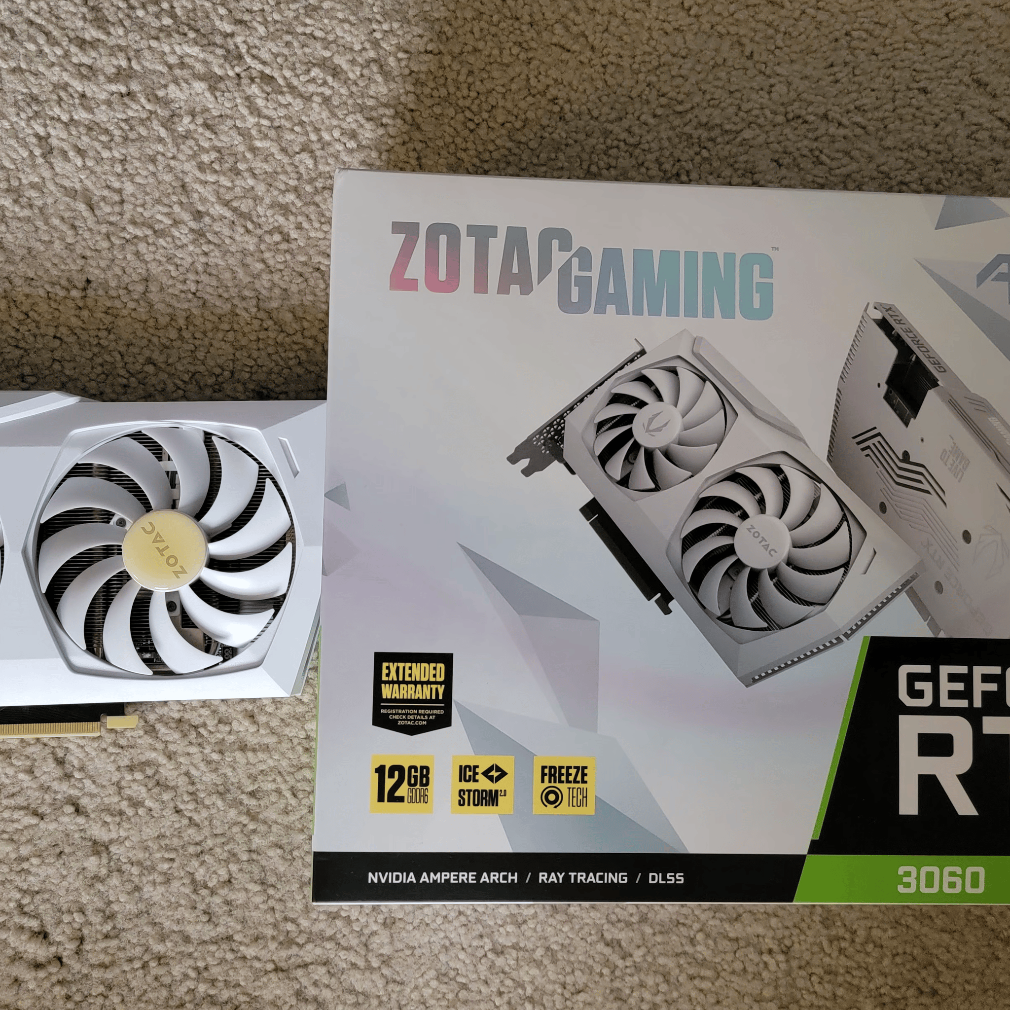Zotac Gaming RTX 3060 12GB GDDR6 AMP White Edition LHR Like New With Original Box