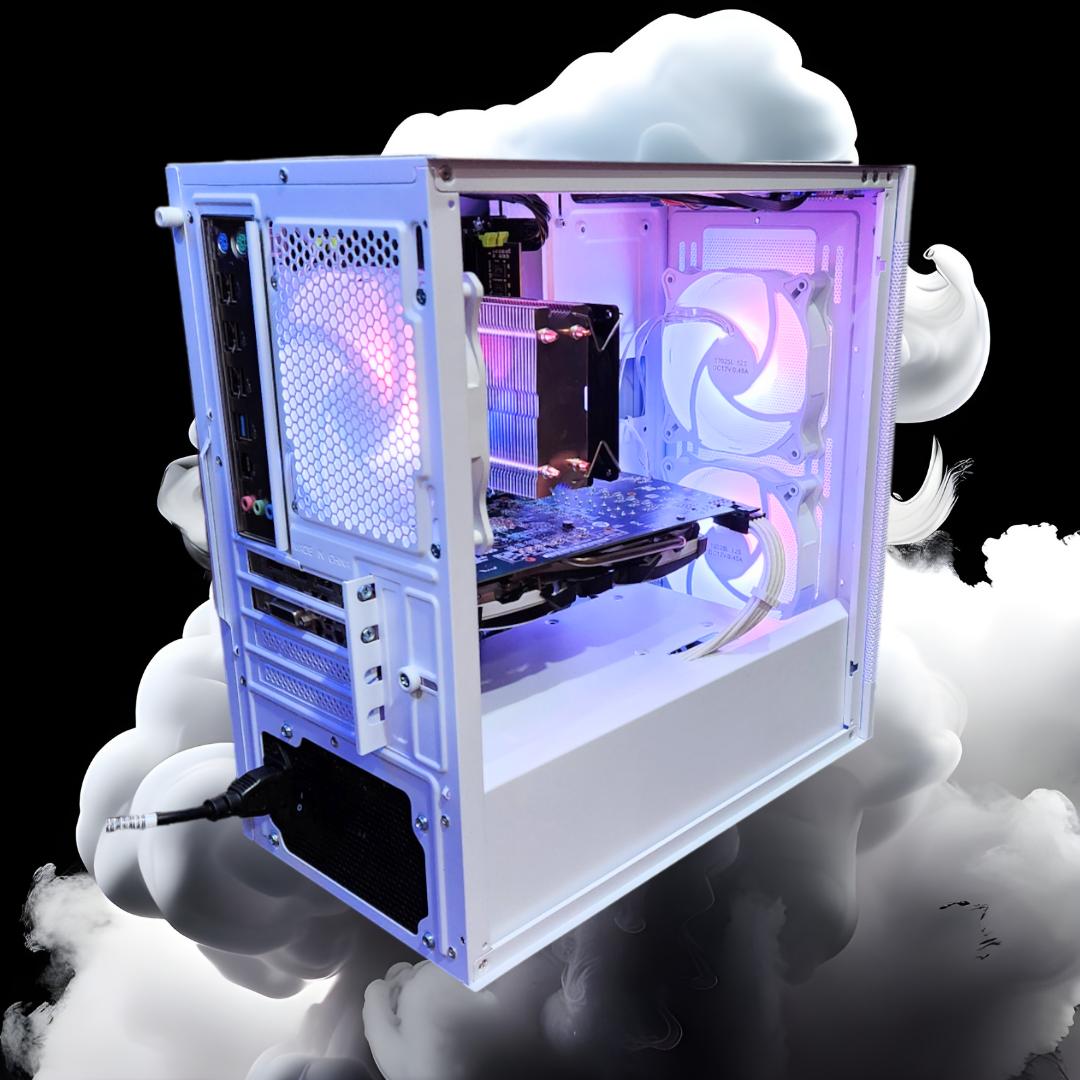 ⚪️White Dragon🐲: RX 580 8GB | Xeon E5-2650 V3 | 16GB DDR4 RAM | 512GB SSD | 4 Fans | White RGB PC