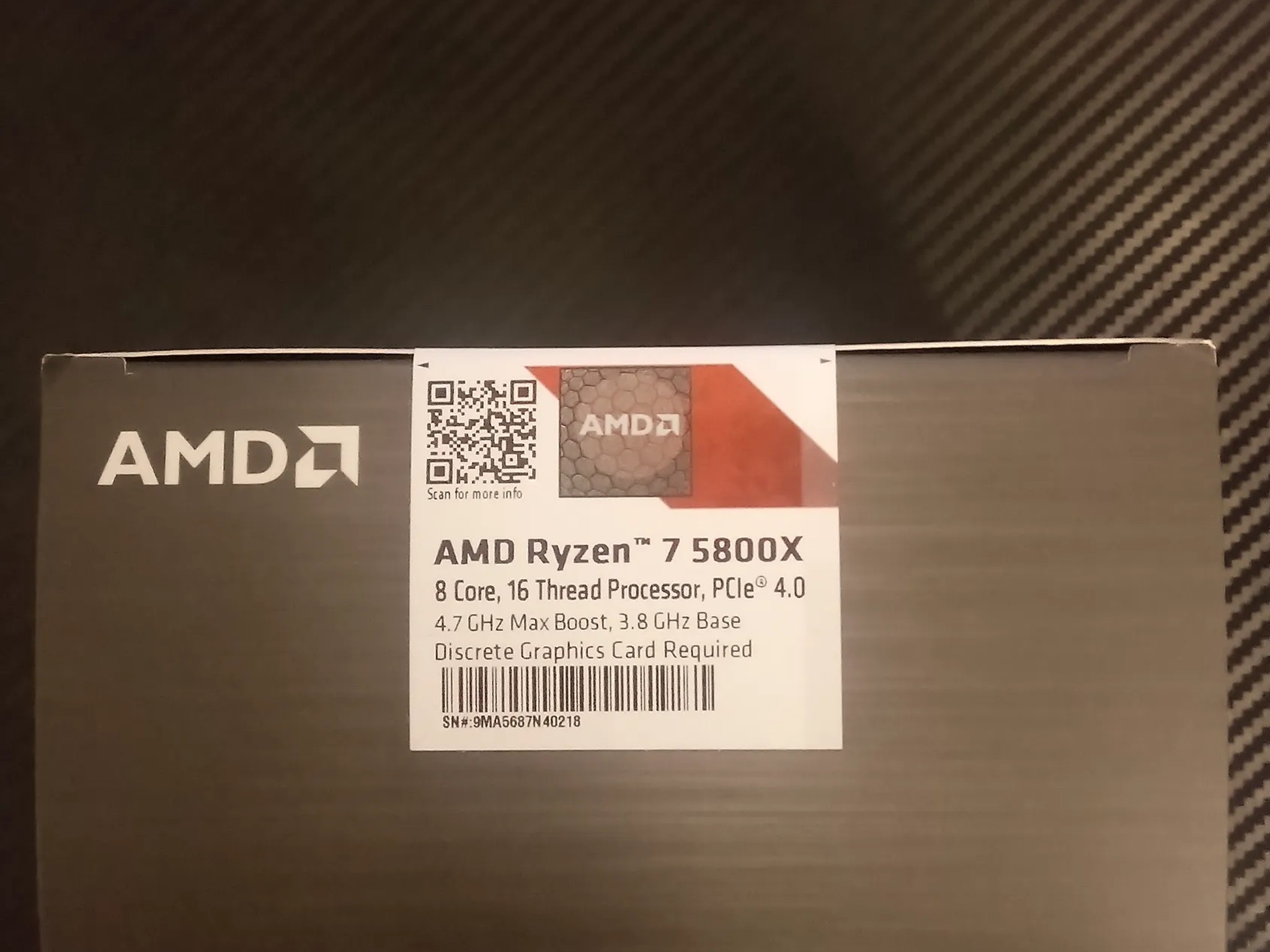 AMD Ryzen 7 5800X Processor (4.7GHz, 8 Cores, Socket AM4) Box - 100-100000063WOF