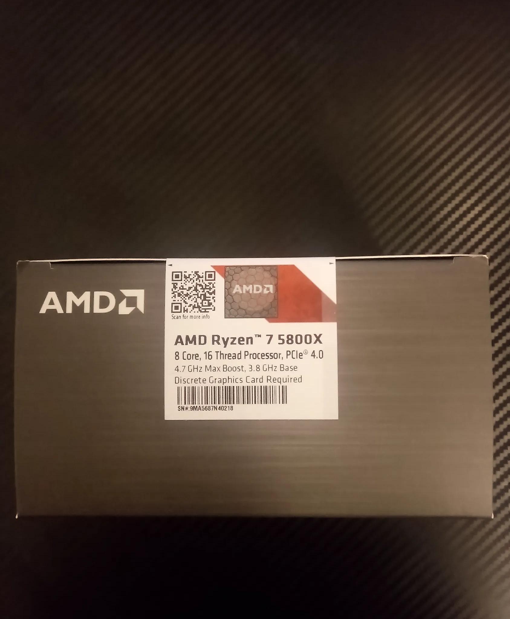 AMD Ryzen 7 5800X Processor (4.7GHz, 8 Cores, Socket AM4) Box - 100-100000063WOF
