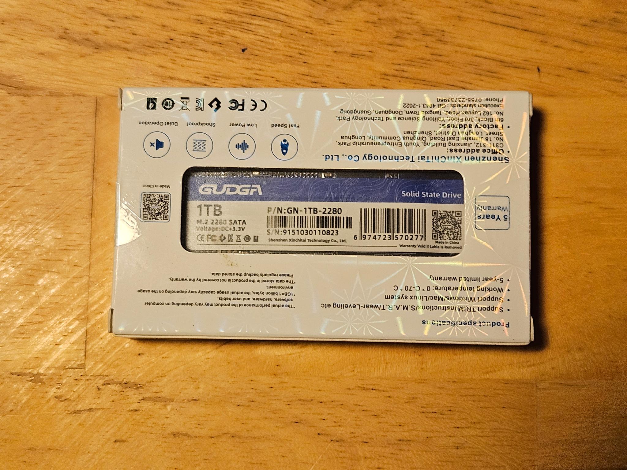 Gudga M.2 Sata 1TB SSD