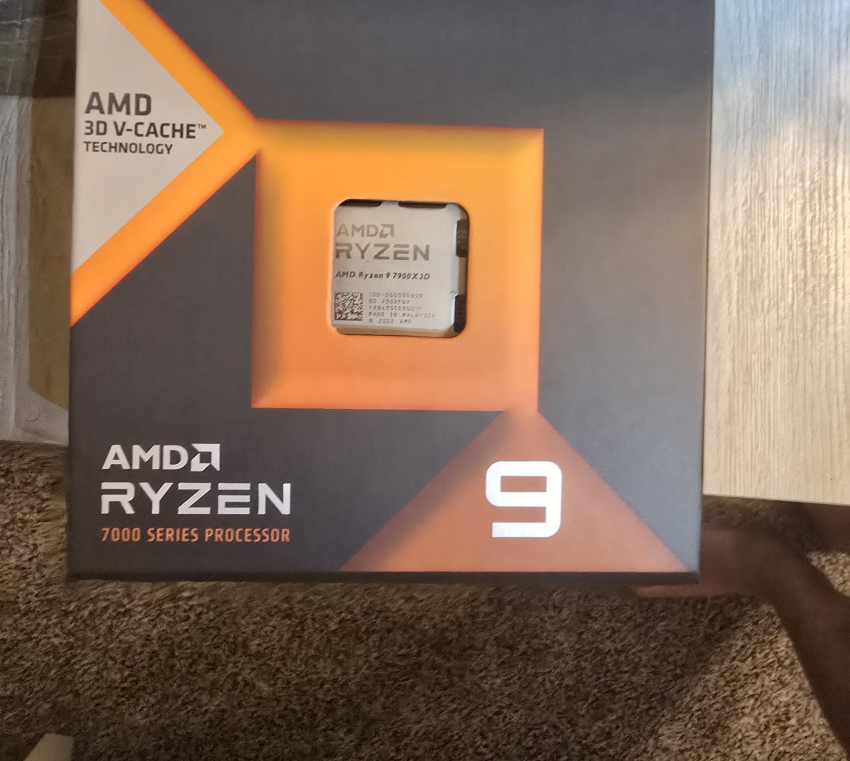 Ryzen 9 7900X3D.  Very new, hardly used.
