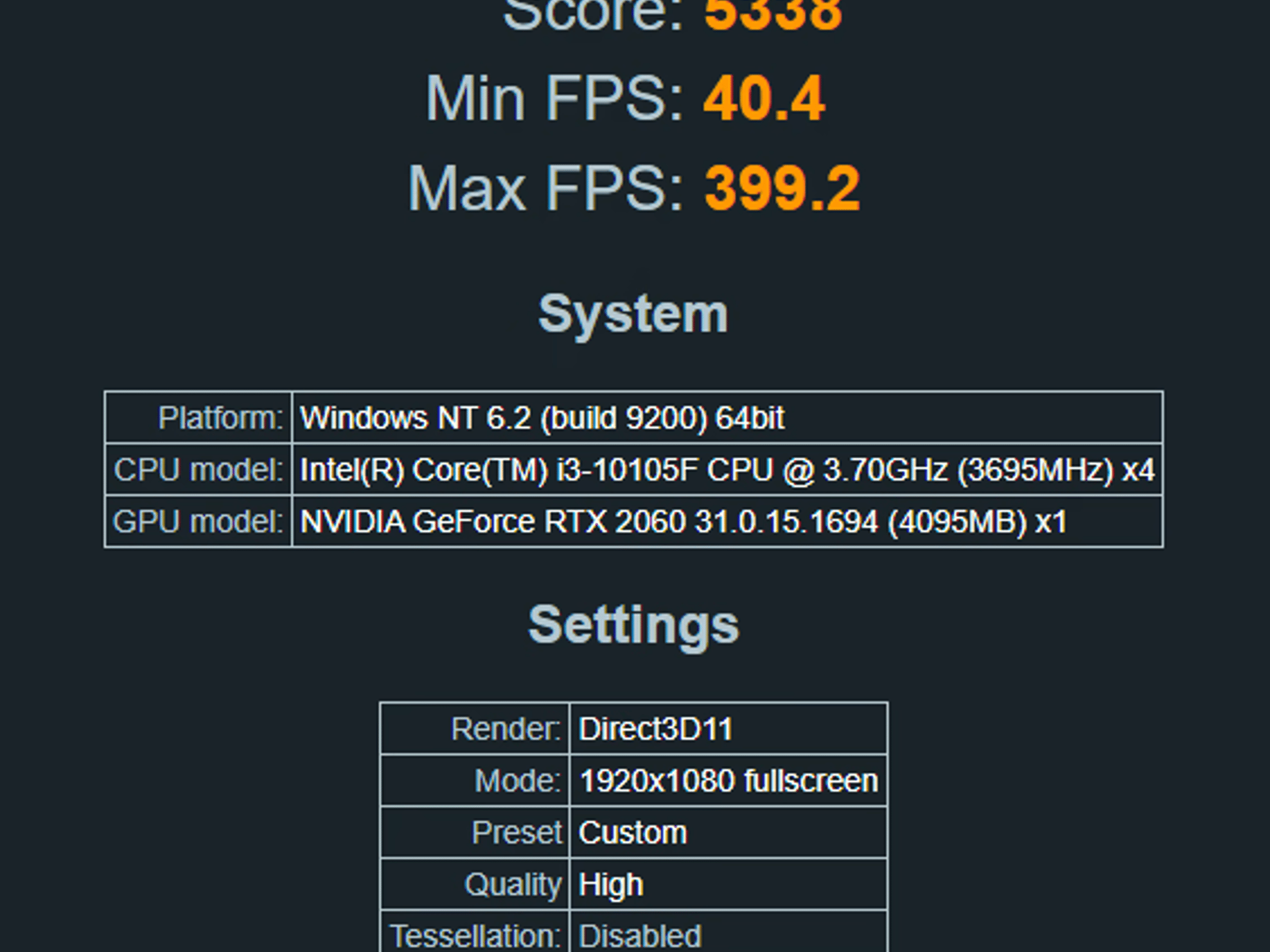 I3 10100 RTX 2060 gaming pc