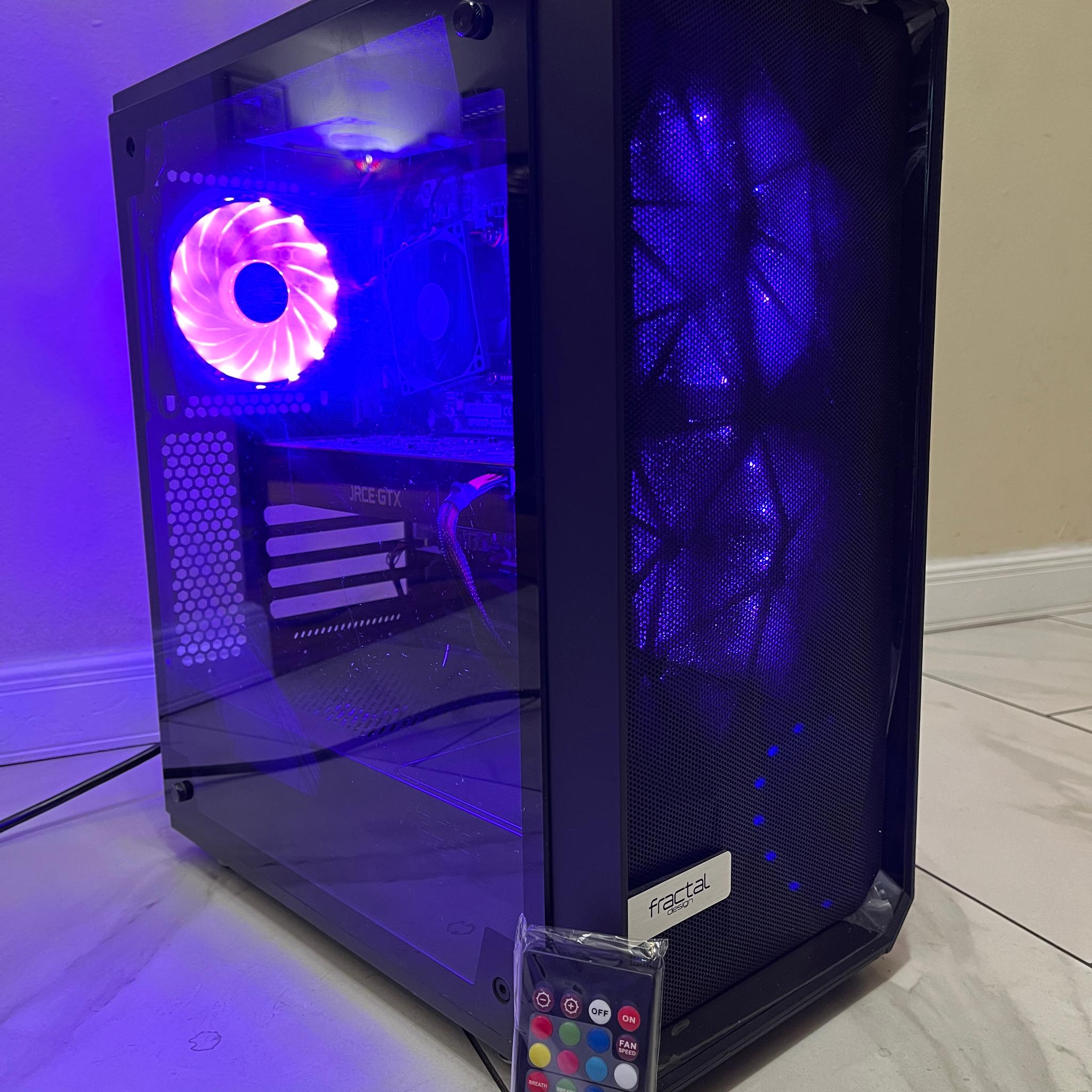 🔥NVIDIA GTX 1070, Intel i5-7400, 1 TB Storage, 12 GB RAM, High Performance RGB Gaming PC w/ Remote🟢