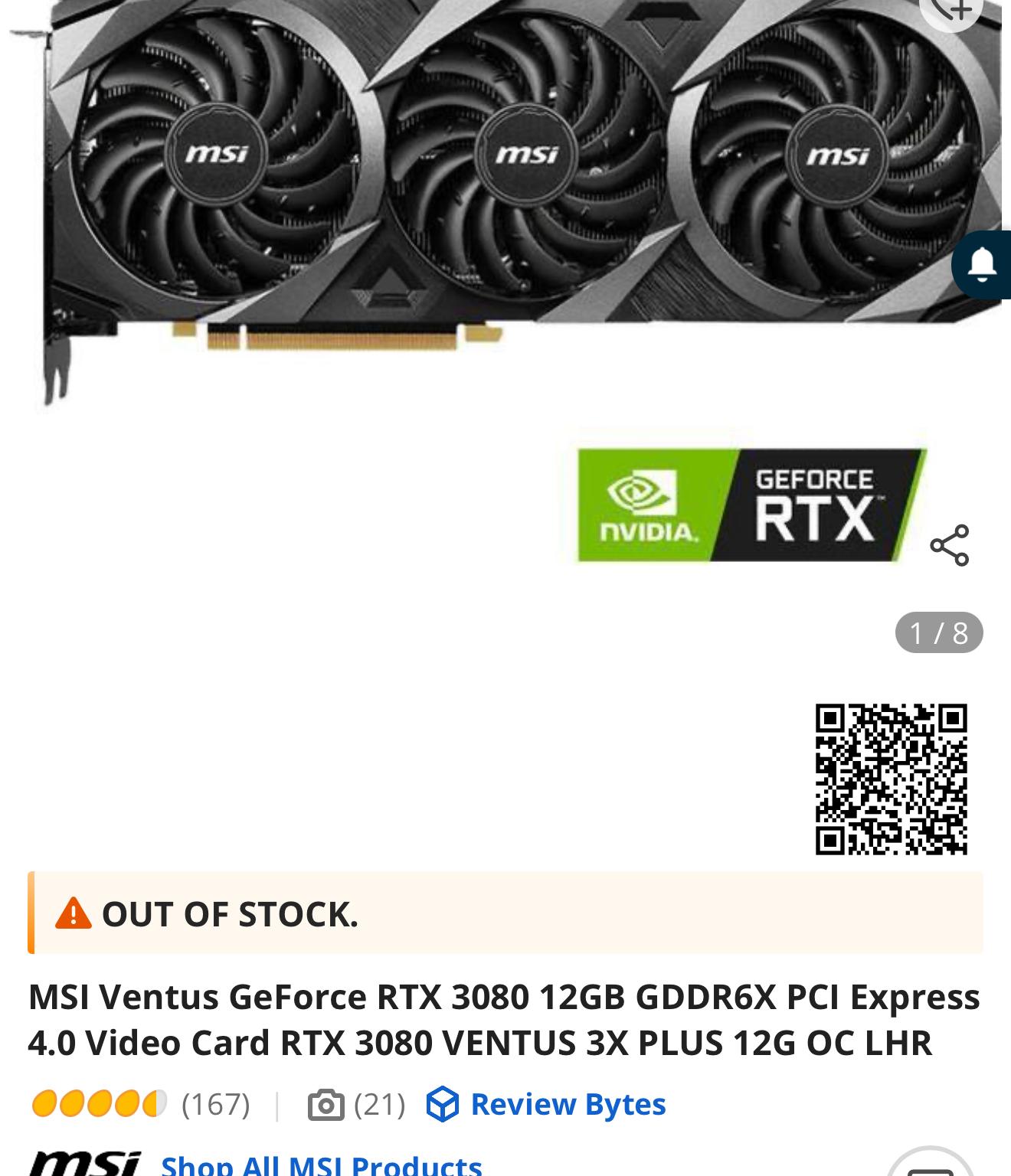 MSI 3080 12gb VENTUS OC