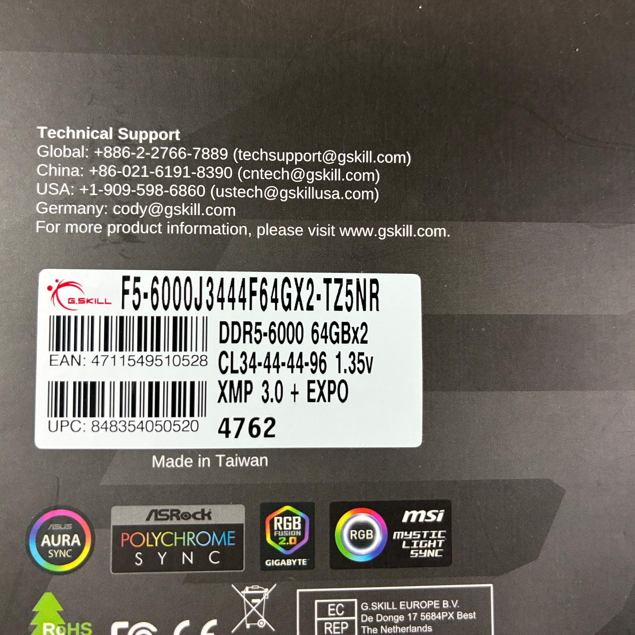 G.SKILL Trident Z5 Neo RGB Series DDR5 128GB kit (Memory)