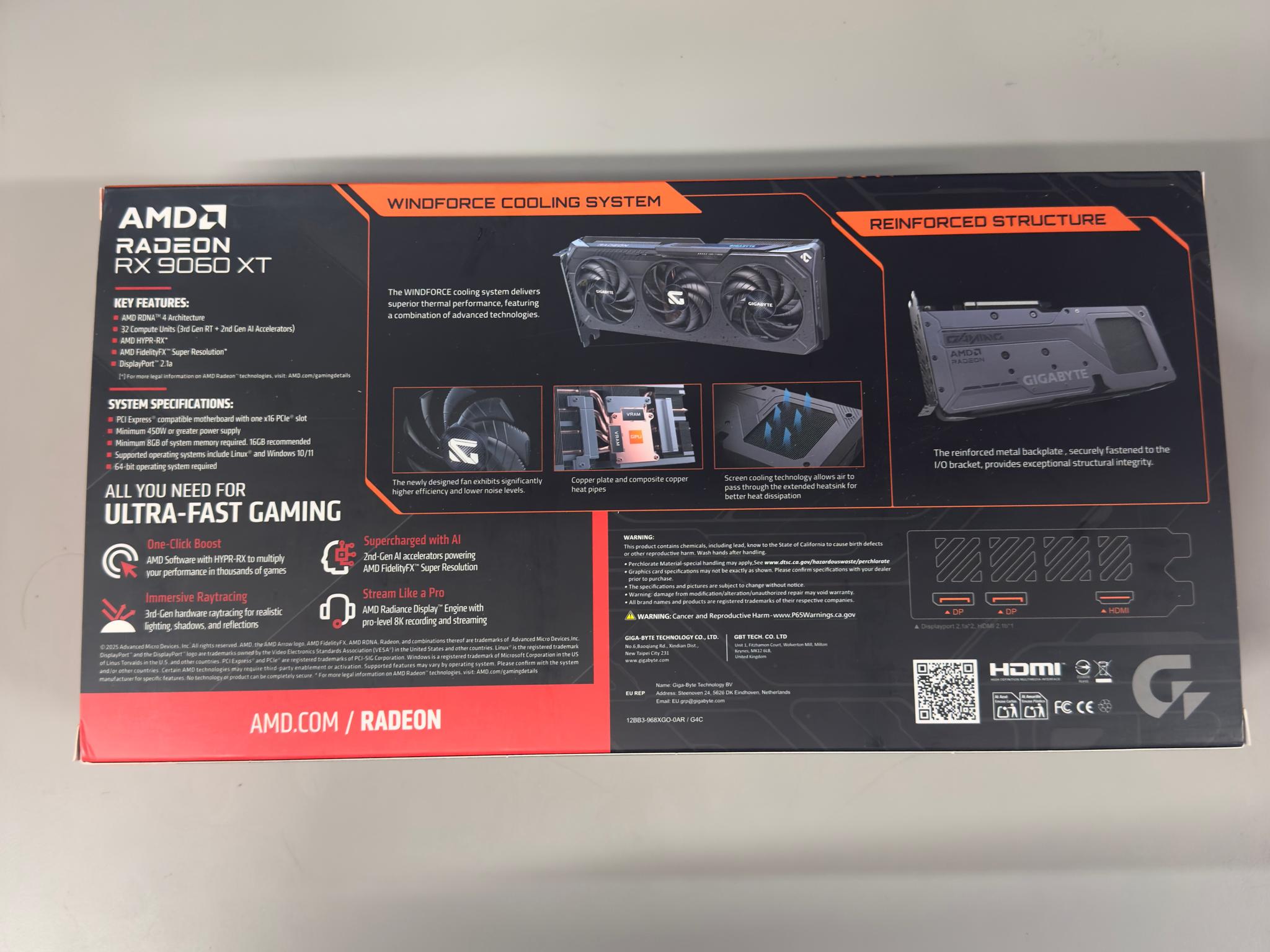 Gigabyte Gaming OC RX 9060 XT 8GB (Open Box)