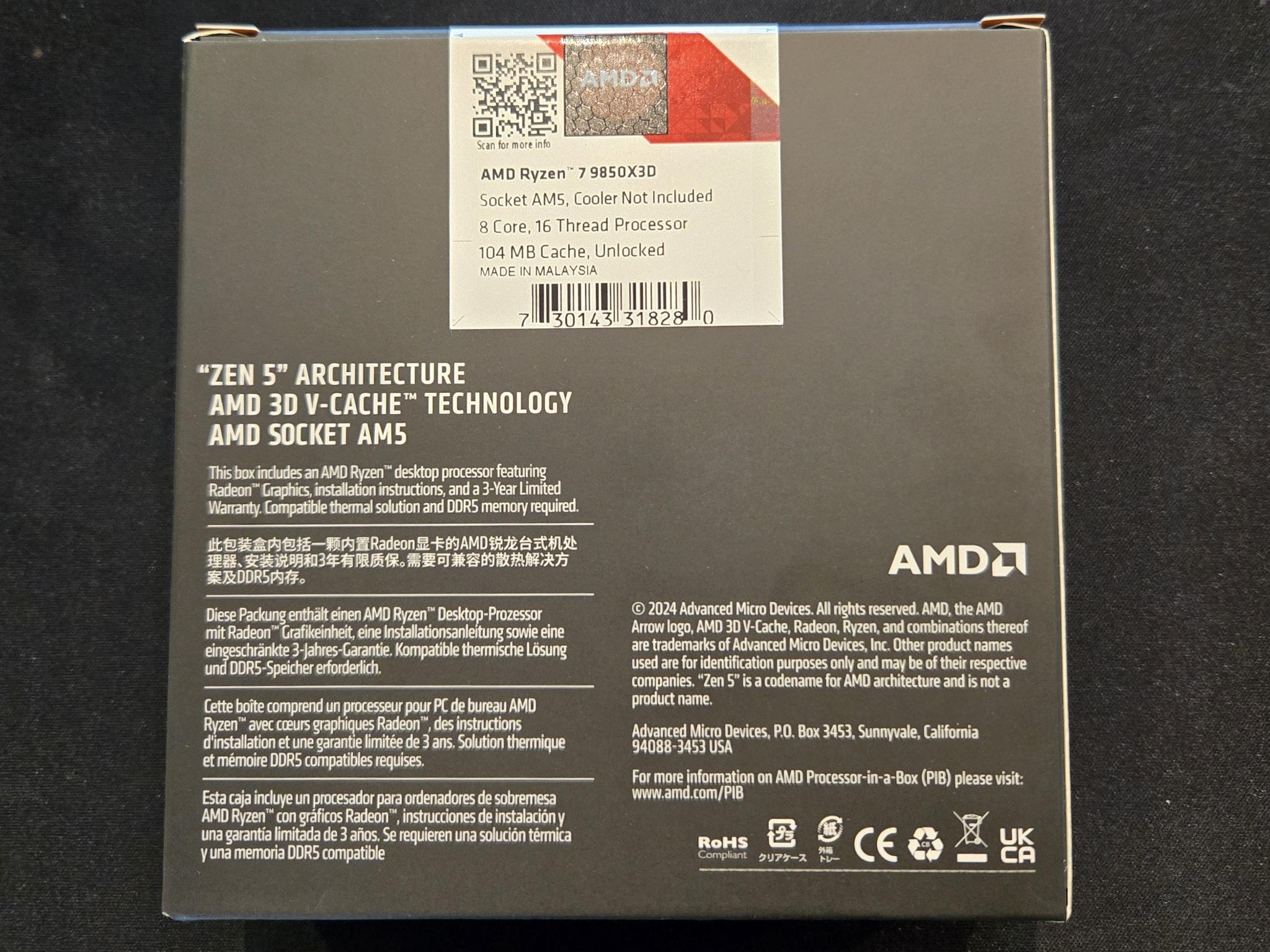 AMD Ryzen 7 9850X3D *NEW*