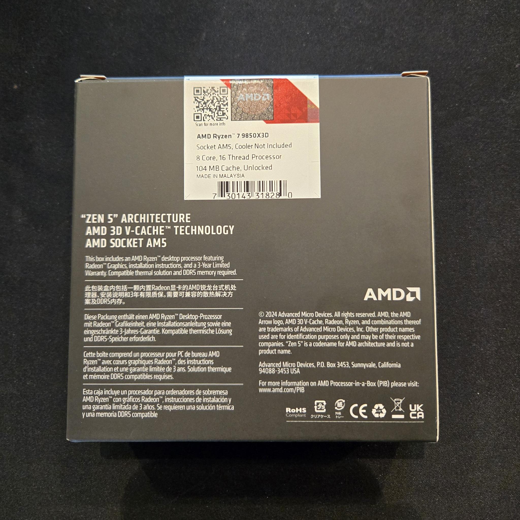 AMD Ryzen 7 9850X3D *NEW*