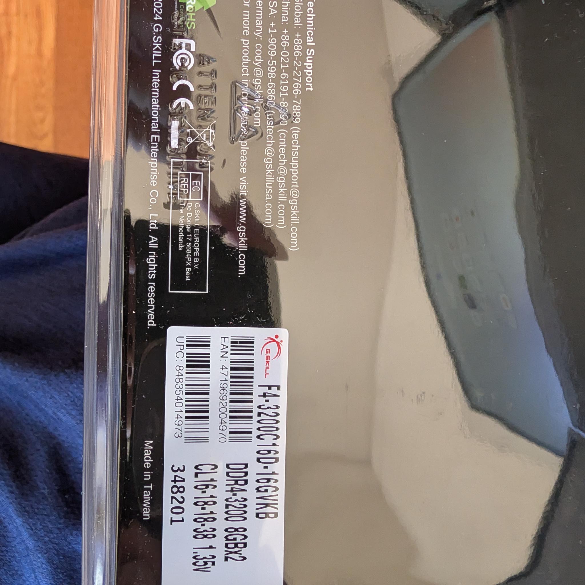 G.SKILL Ripjaws V 16GB (2x8GB) DDR4 3200 CL16 - Brand New Sealed