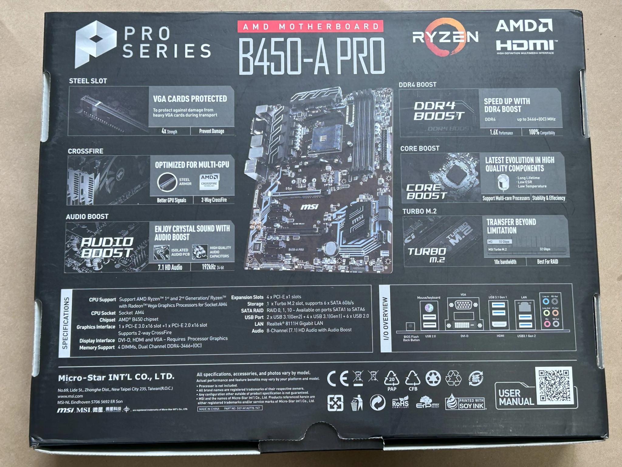 MSI B450-A PRO ATX AM4 Motherboard