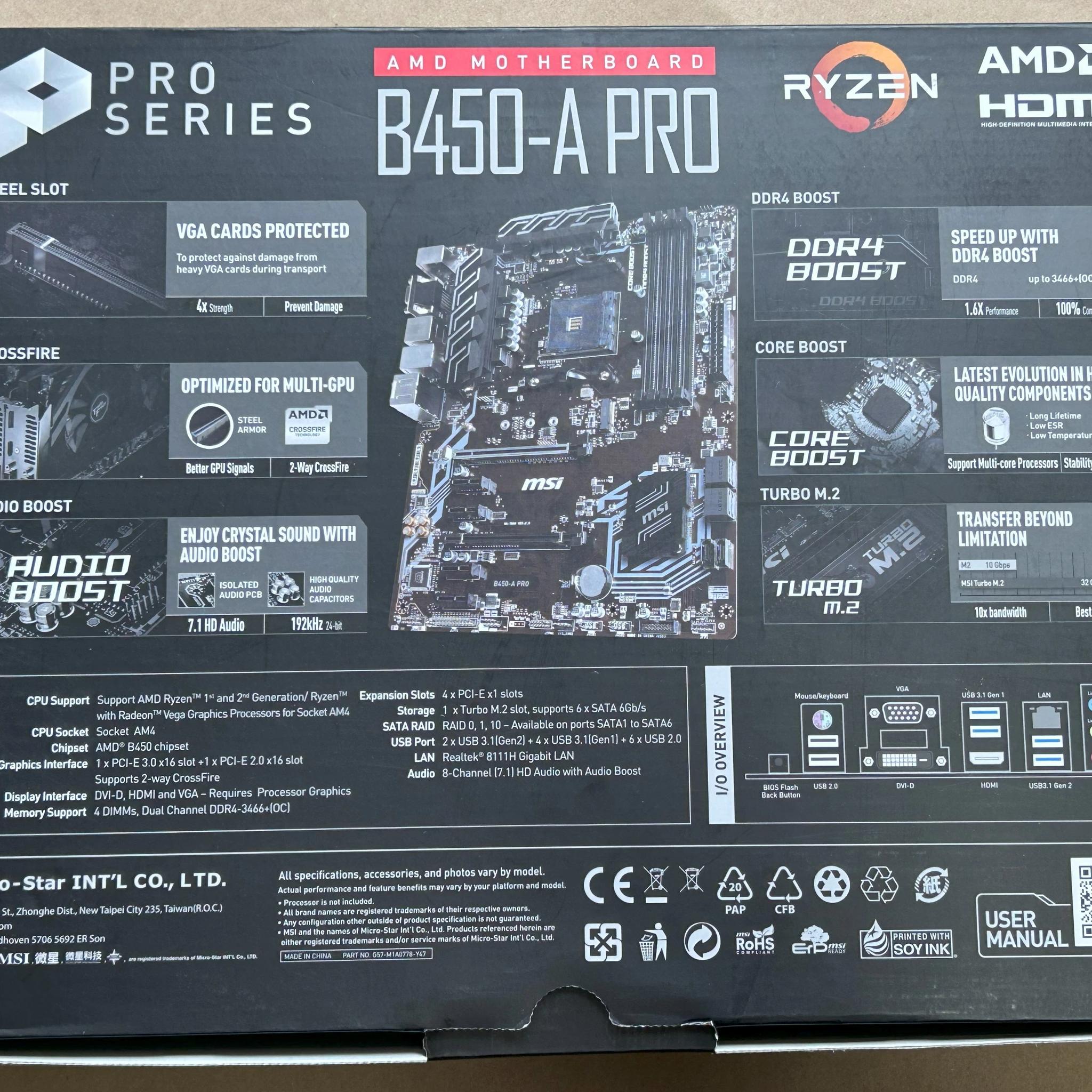 MSI B450-A PRO ATX AM4 Motherboard