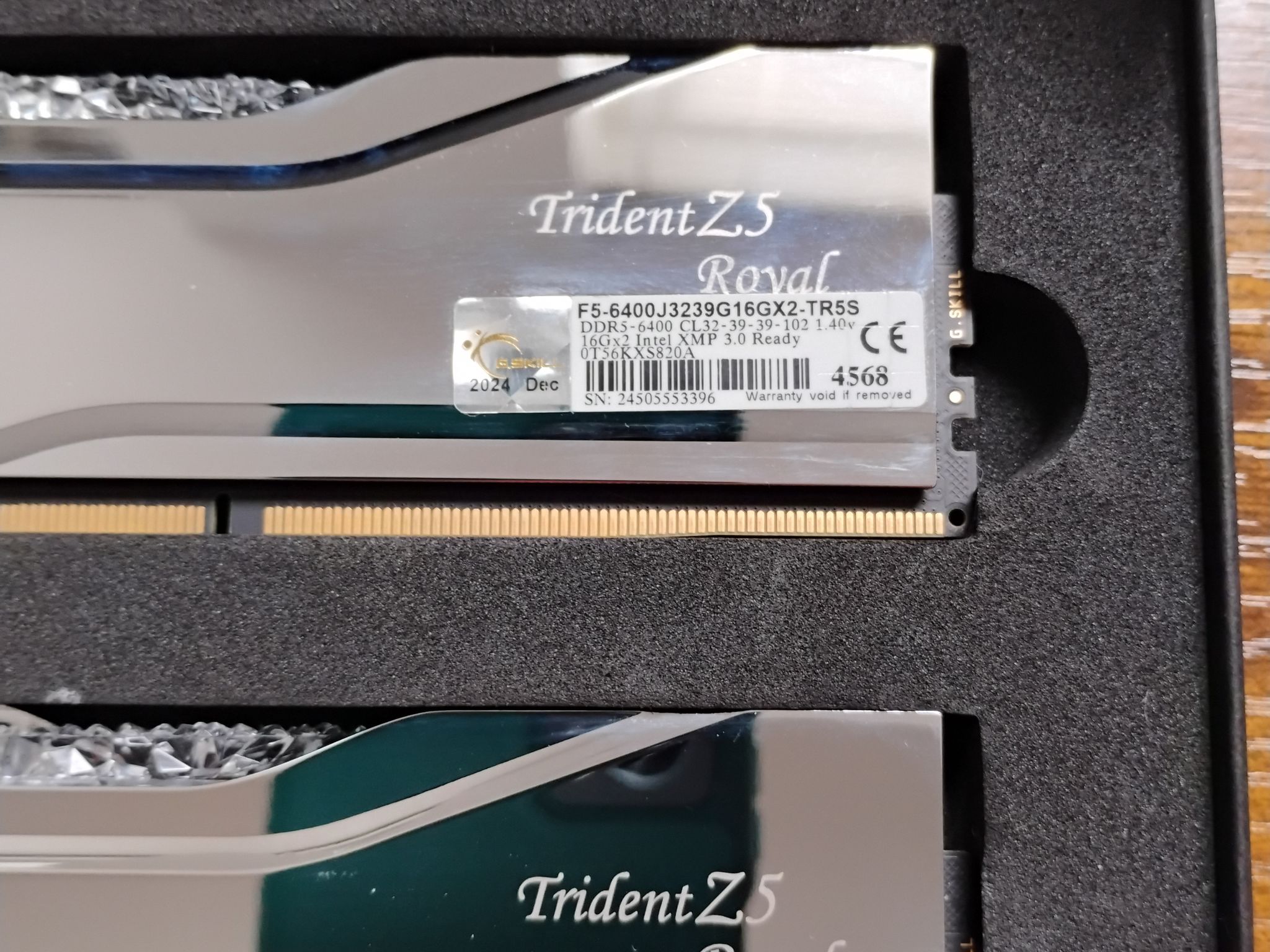 G.Skill Trident Z5 Royal DDR5 32gb (2 x 16gb) 6400mhz CL32 - Silver