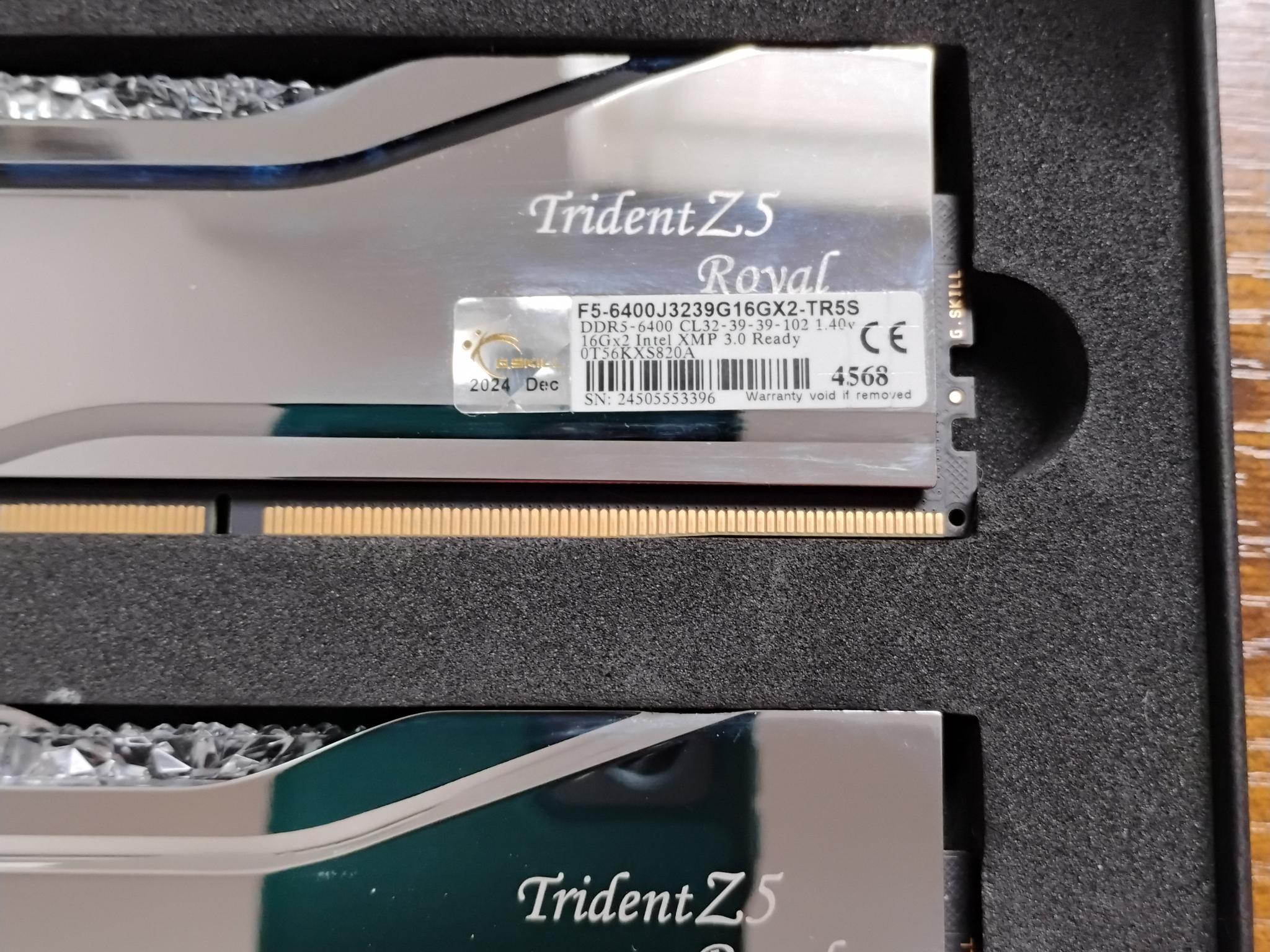 G.Skill Trident Z5 Royal DDR5 32gb (2 x 16gb) 6400mhz CL32 - Silver