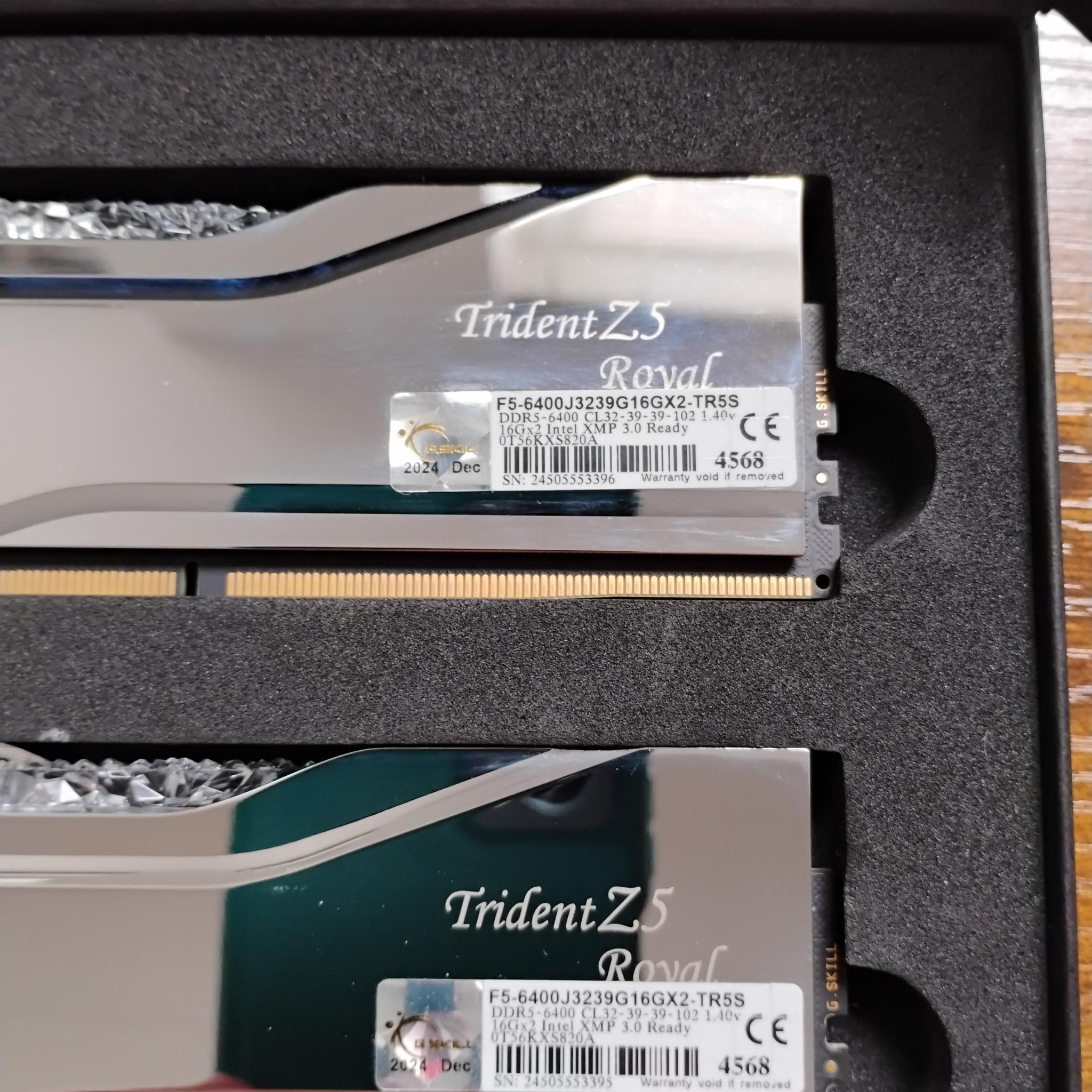 G.Skill Trident Z5 Royal DDR5 32gb (2 x 16gb) 6400mhz CL32 - Silver