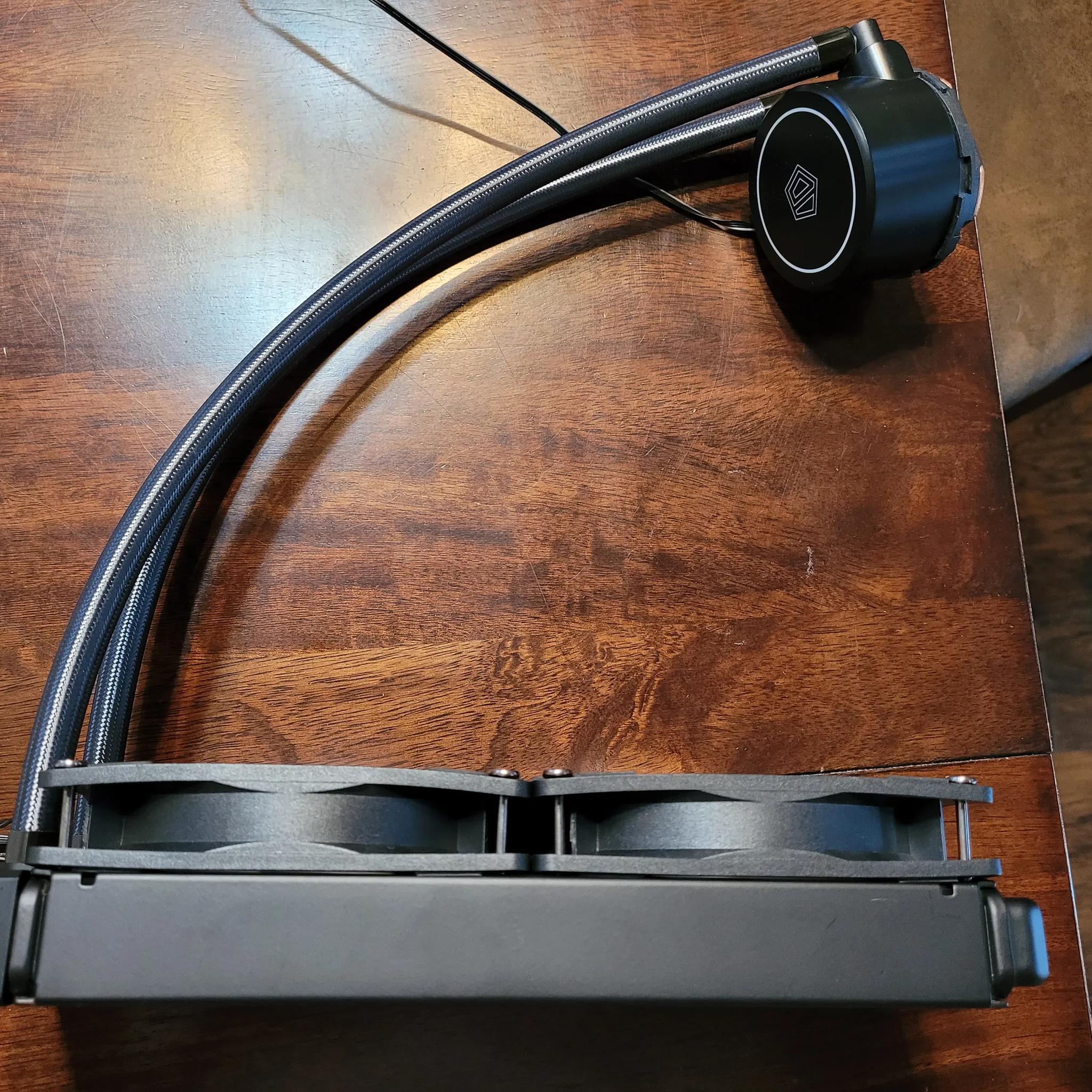 Black ID-COOLING AURAFLOW X 240mm CPU AIO Cooler RGB Fan (Intel and AMD CPU Support)