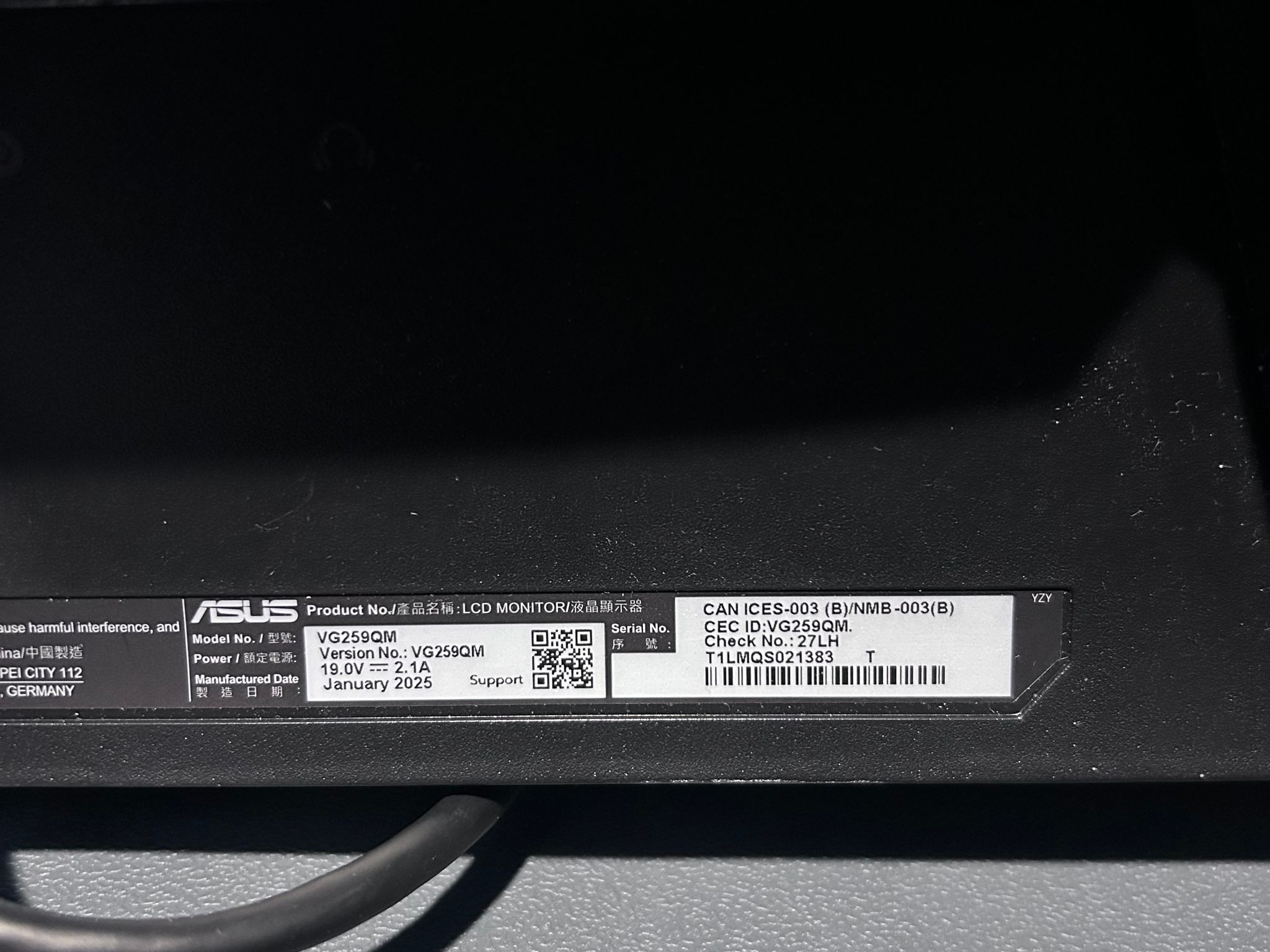 ASUS TUF Gaming (24.5") Full HD (1920 x 1080) 280Hz Gaming Monitor (VG259QM)