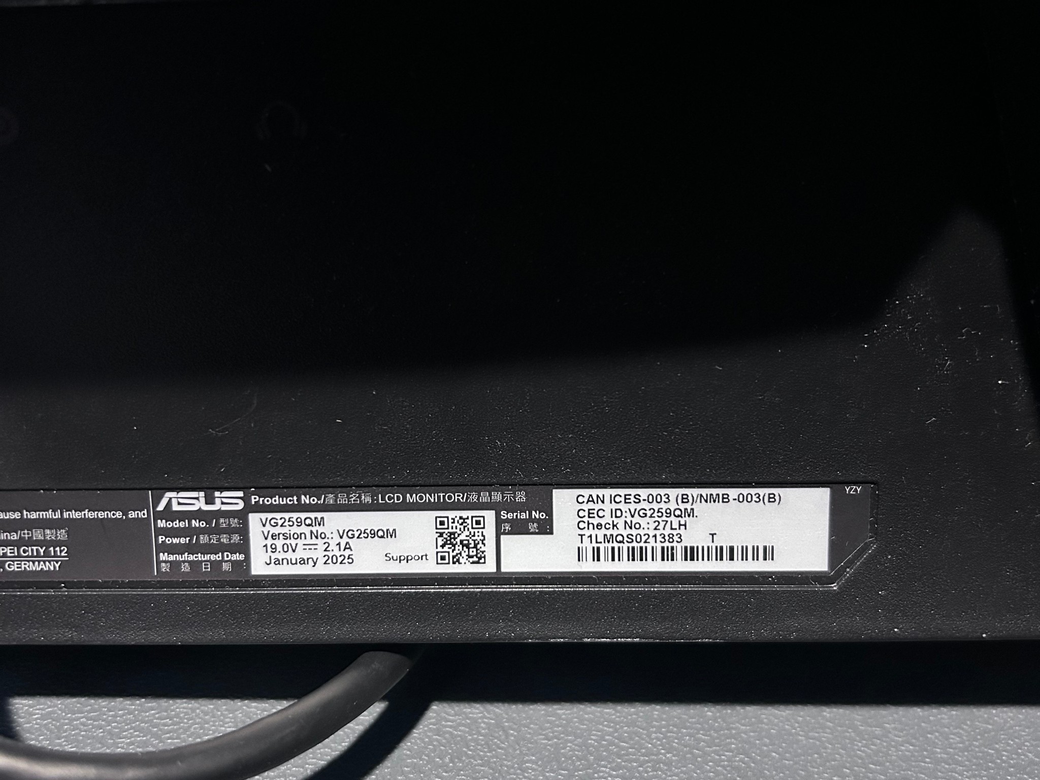 ASUS TUF Gaming (24.5") Full HD (1920 x 1080) 280Hz Gaming Monitor (VG259QM)