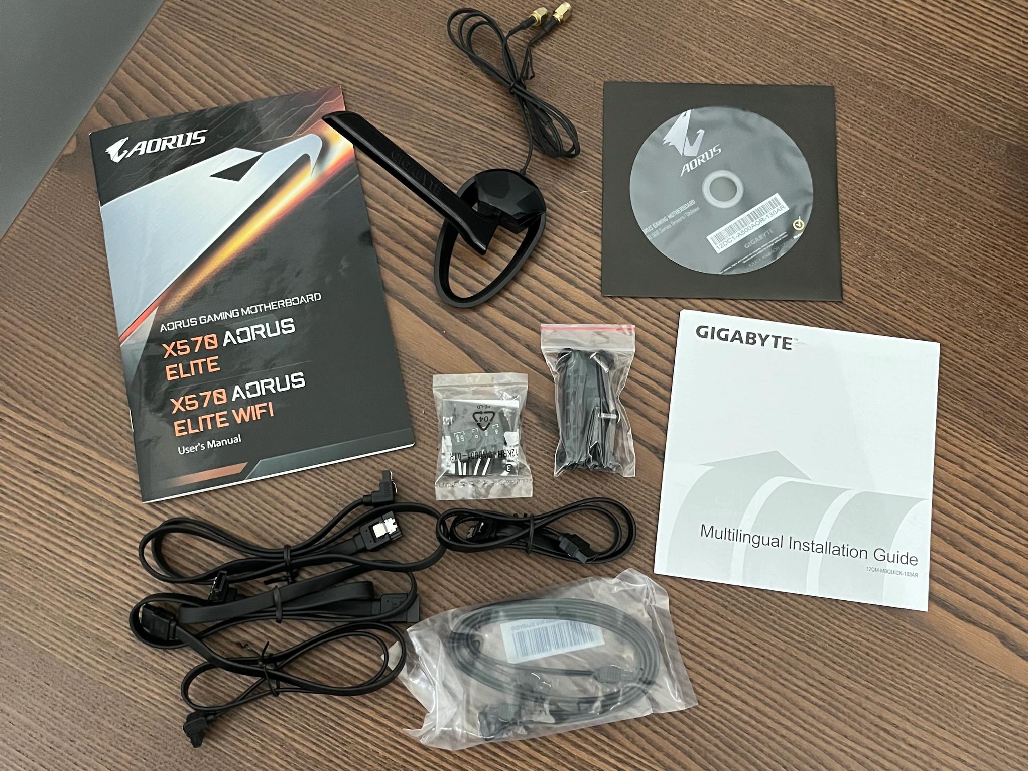 Gigabyte X570 Aorus Elite Wifi motherboard for Ryzen CPU (has AM4 socket, takes DDR4 RAM)