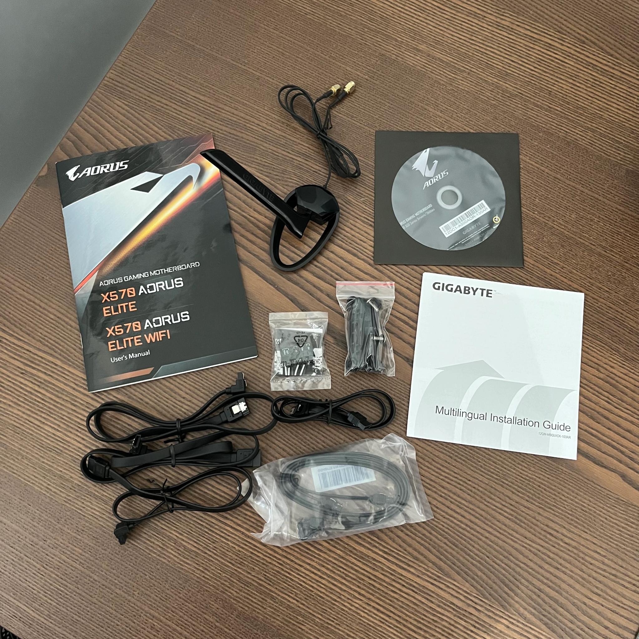 Gigabyte X570 Aorus Elite Wifi motherboard for Ryzen CPU (has AM4 socket, takes DDR4 RAM)