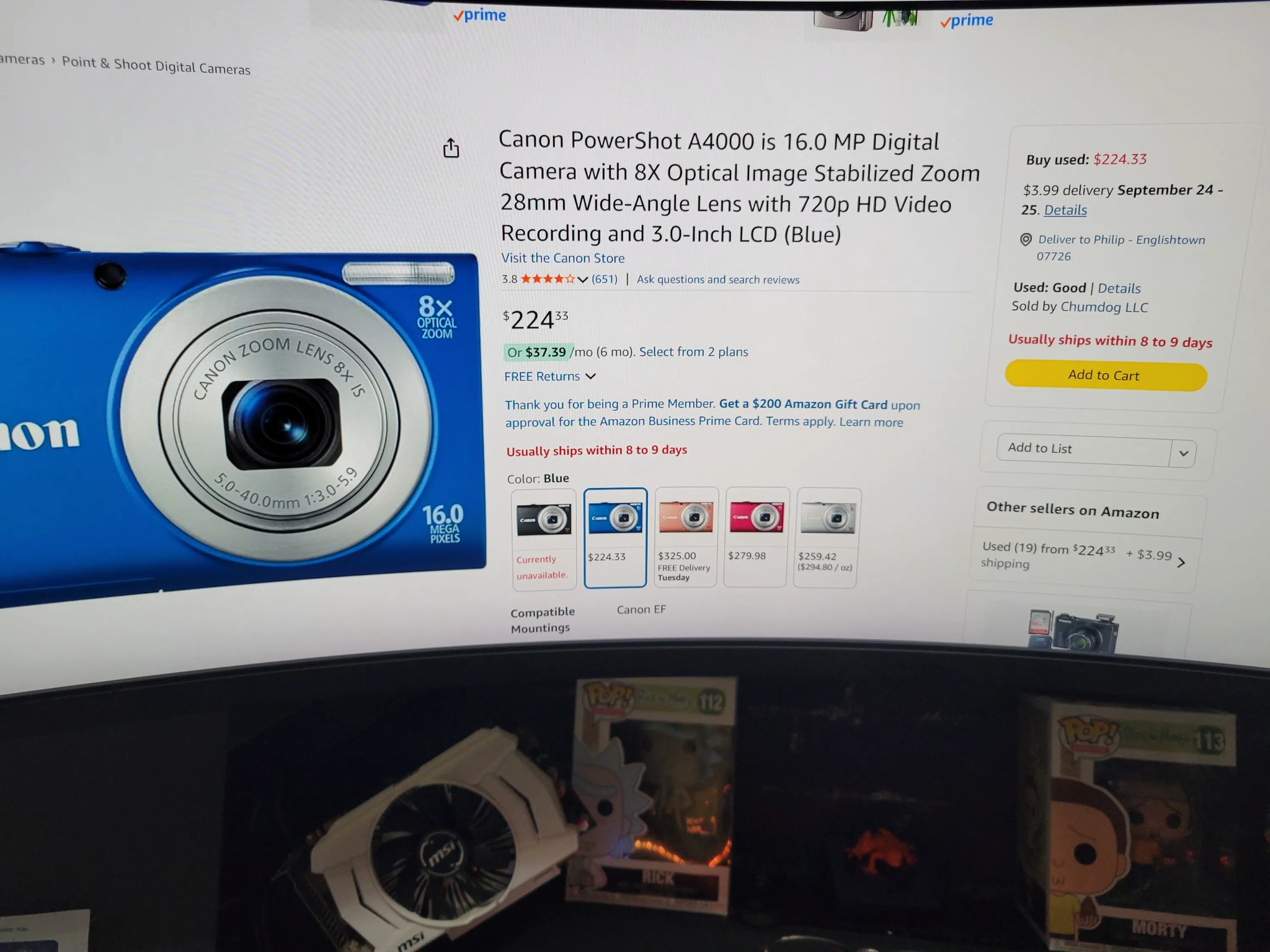 🔵 Canon PowerShot A4000 IS – Boxed 📦 | Great condition 💎 | Bonus Battery 🔋 | $175 OBO🚀