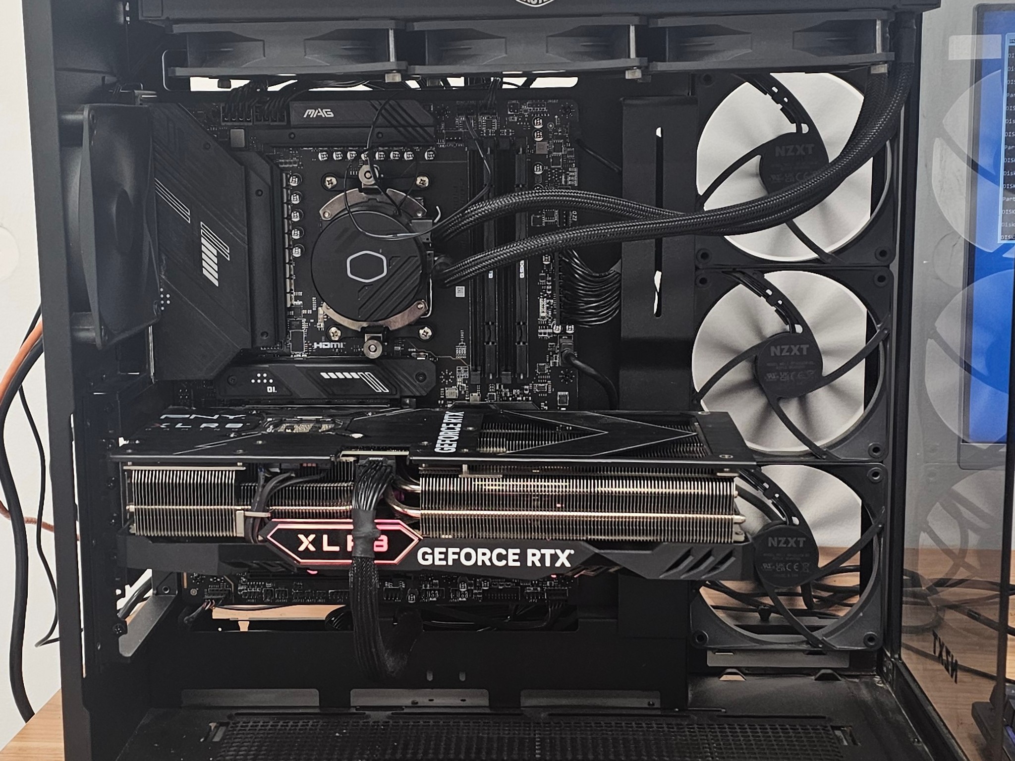 Black NZXT PC Case with Tempered Glass w/ 4 Fans