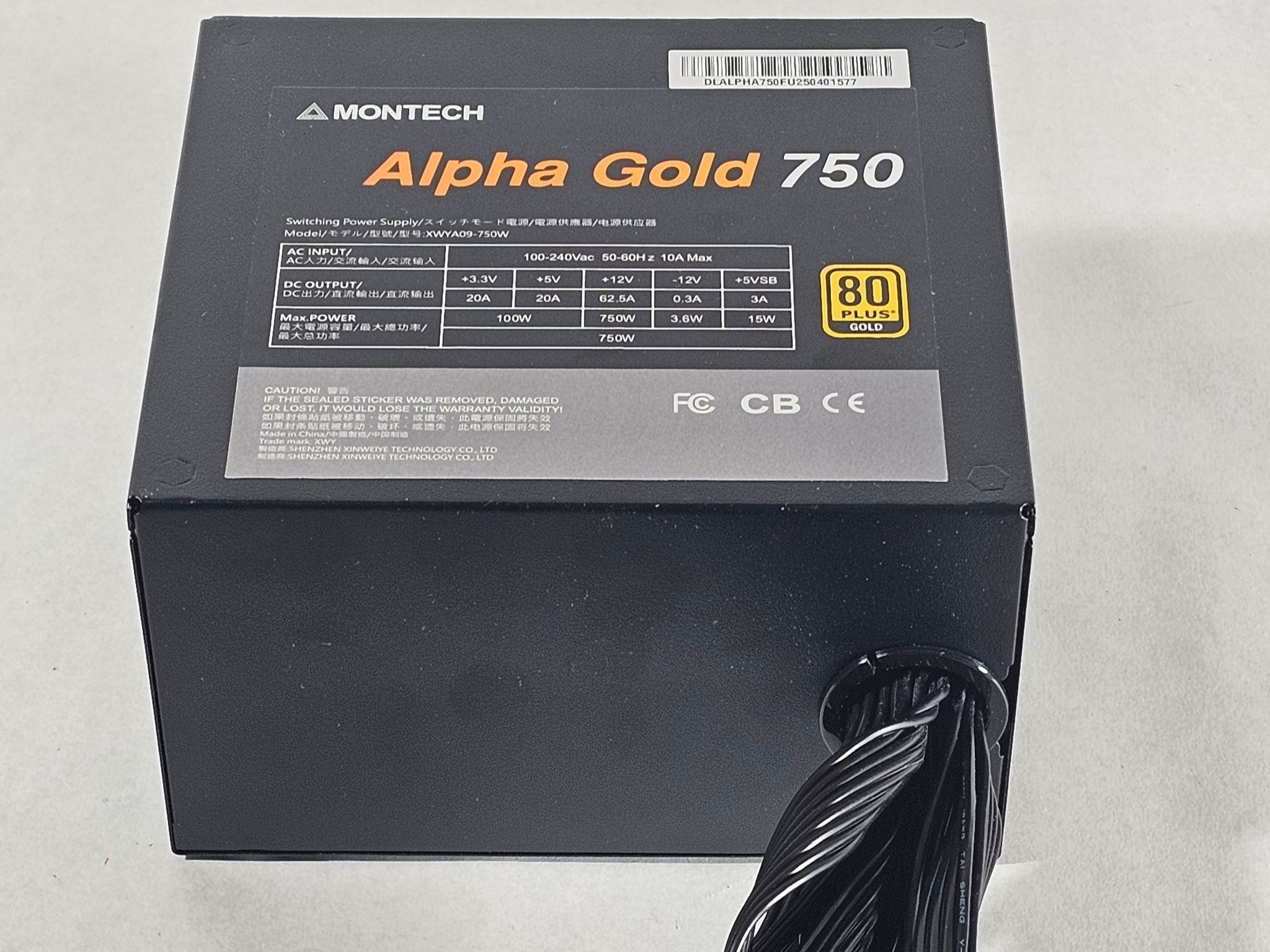 750 Watt PSU Montech Alpha Gold 750W Power Supply