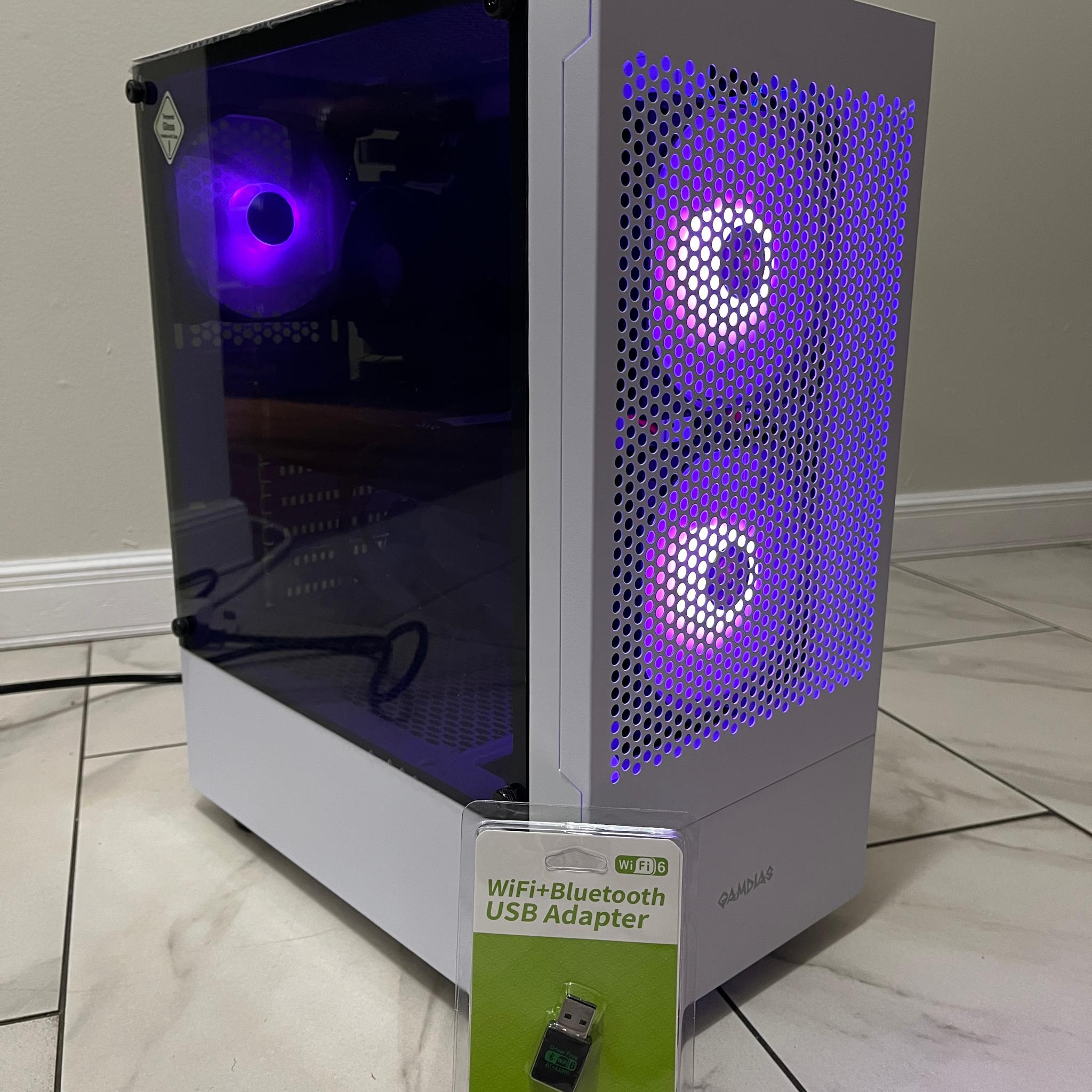 NVIDIA RTX 2060, Intel i5-7500, 12GB RAM, 870 GB Storage, RGB Gaming PC w/ Wi-Fi & Bluetooth