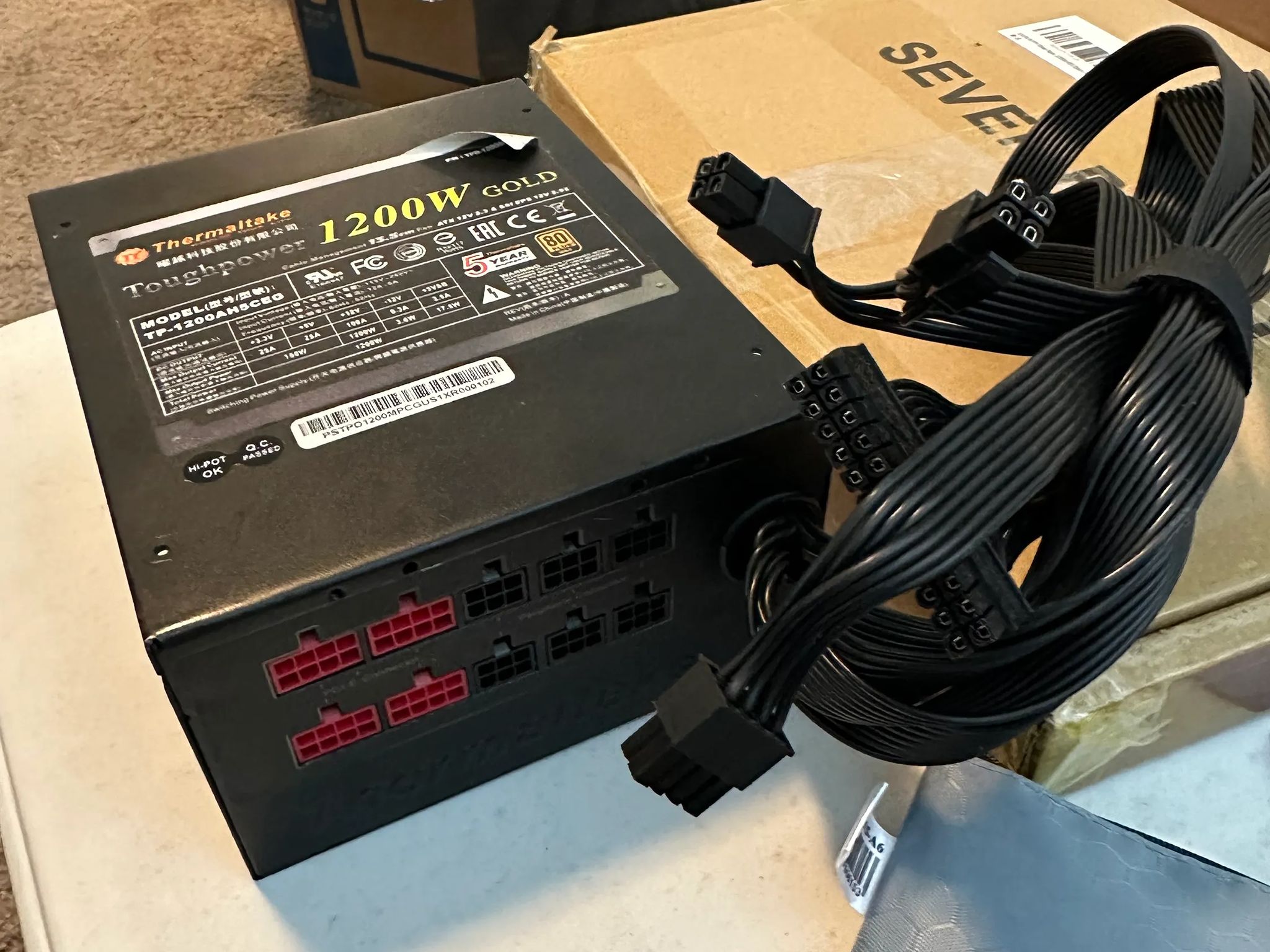Used Thermaltake Toughpower 1500W 80 Plus Gold Semi Modular PSU ATX 12V or EPS 12V
