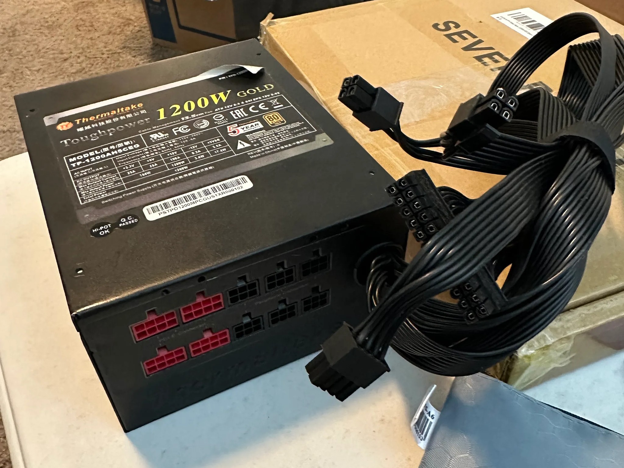 Used Thermaltake Toughpower 1500W 80 Plus Gold Semi Modular PSU ATX 12V or EPS 12V