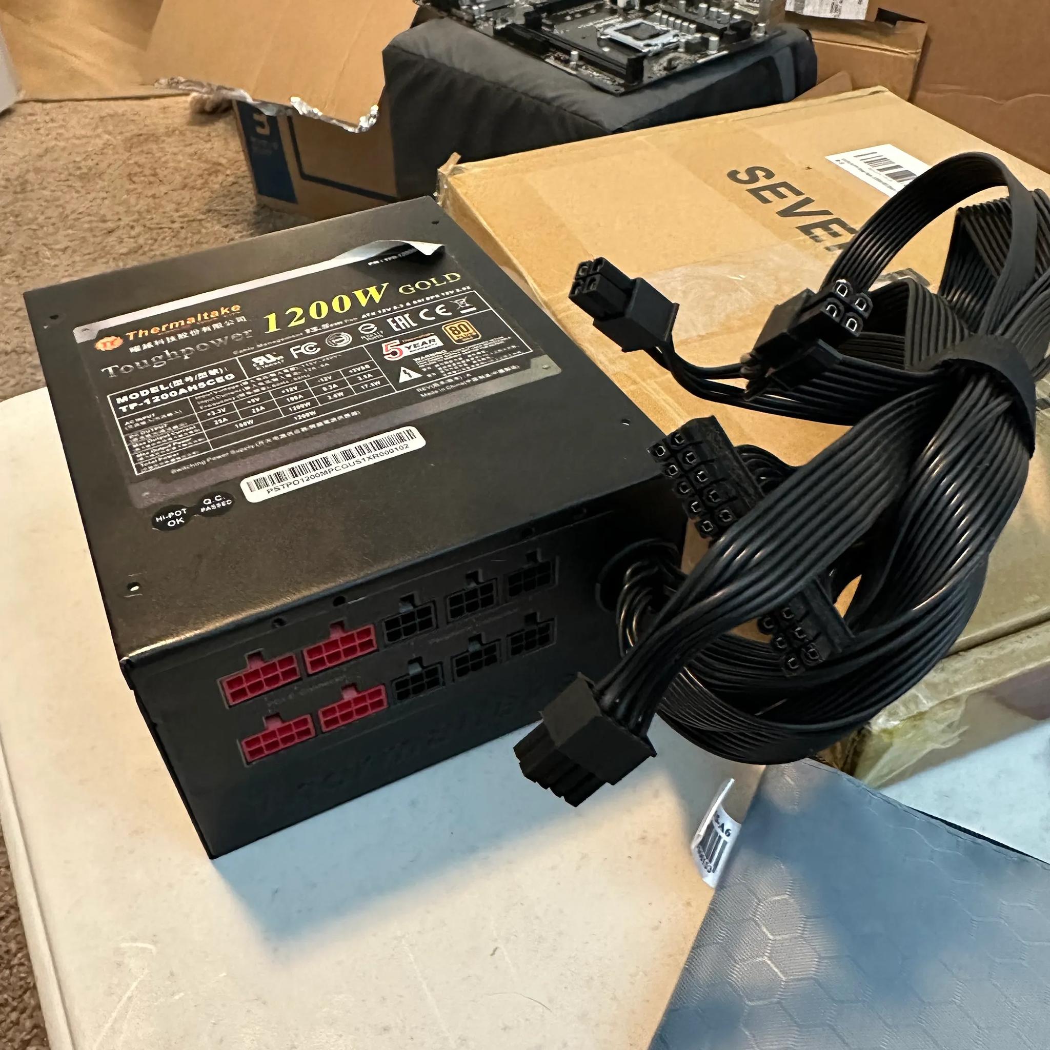 Used Thermaltake Toughpower 1500W 80 Plus Gold Semi Modular PSU ATX 12V or EPS 12V