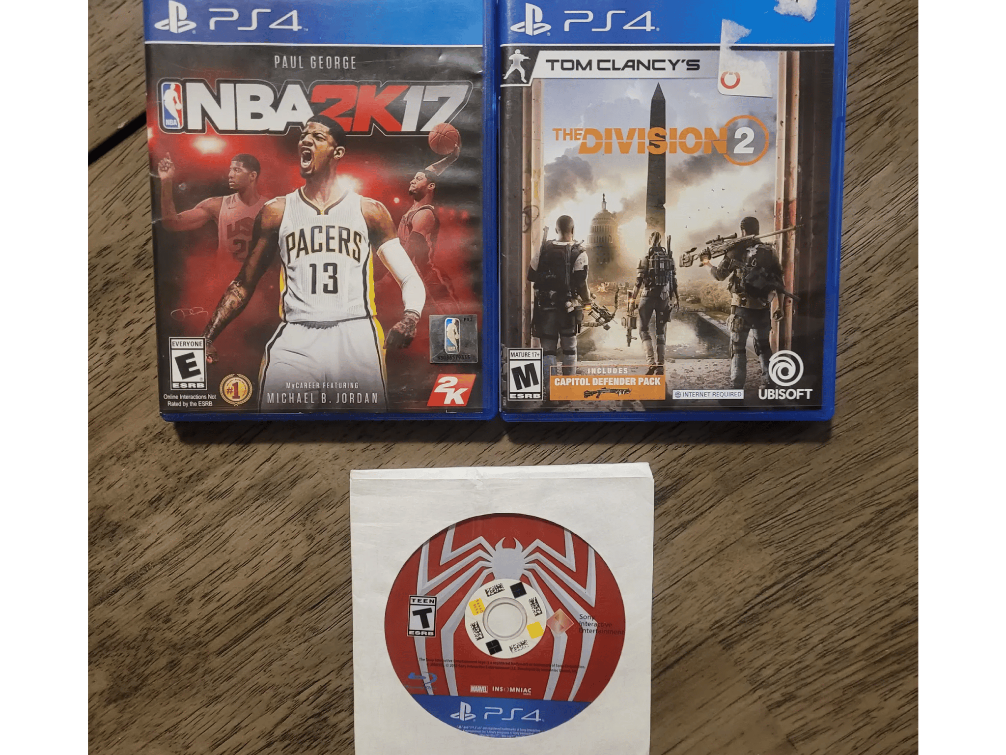 Ps4 Game Bundle | Spiderman Ps4, NBA 2k17, The Division 2