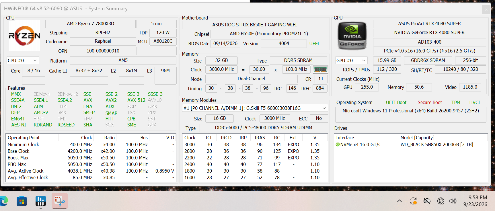 Fractal Terra | Ryzen 7 7800X3D | Asus 4080 Super ProArt | 32GB RAM | 2TB