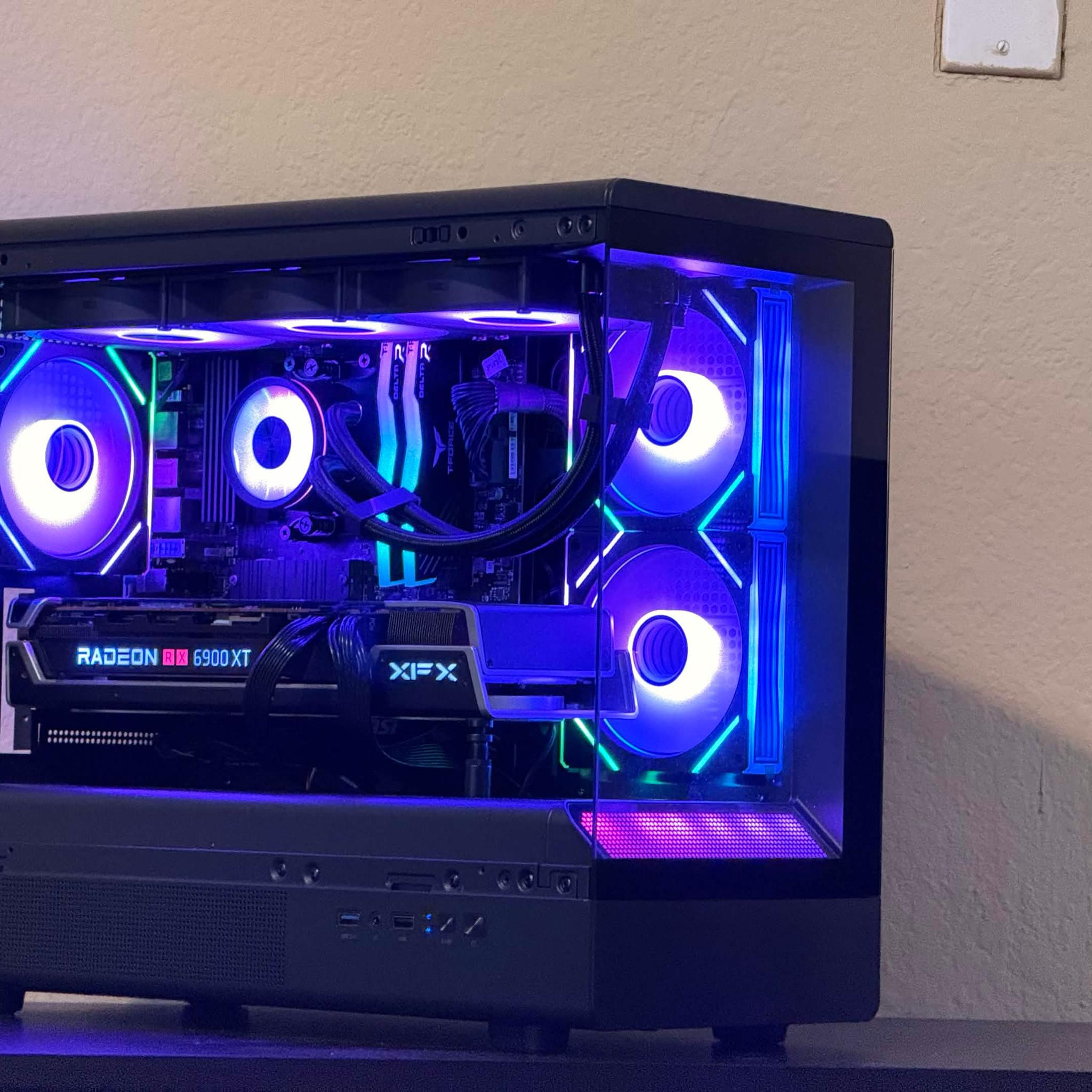 FREE SHIPPING 🖤 🌈 Black RGB Gaming PC | RX 6900 XT 16GB | Ryzen 7 5700x | 1TB SSD | 32 GB DDR4